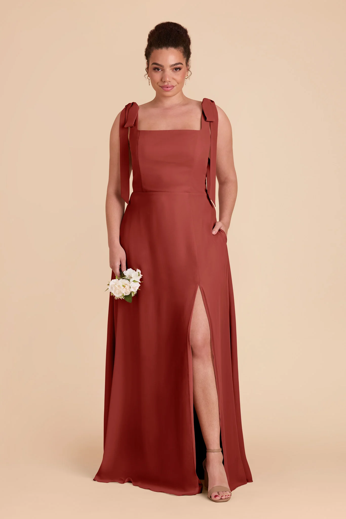 Alex Chiffon Dress - Spice - Image 8
