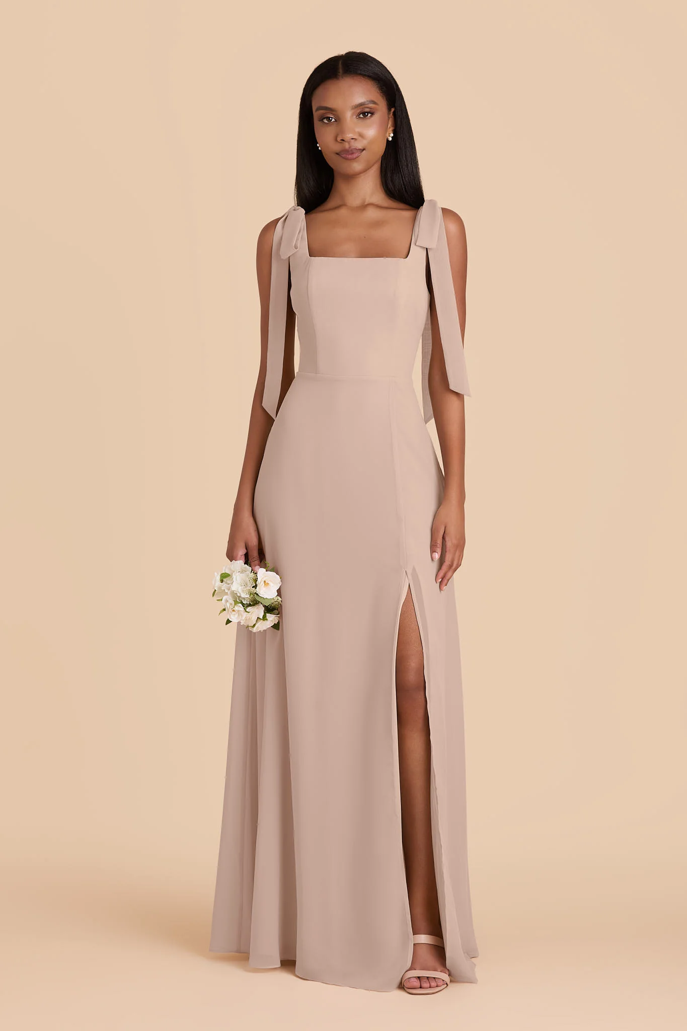 Alex Chiffon Dress - Taupe