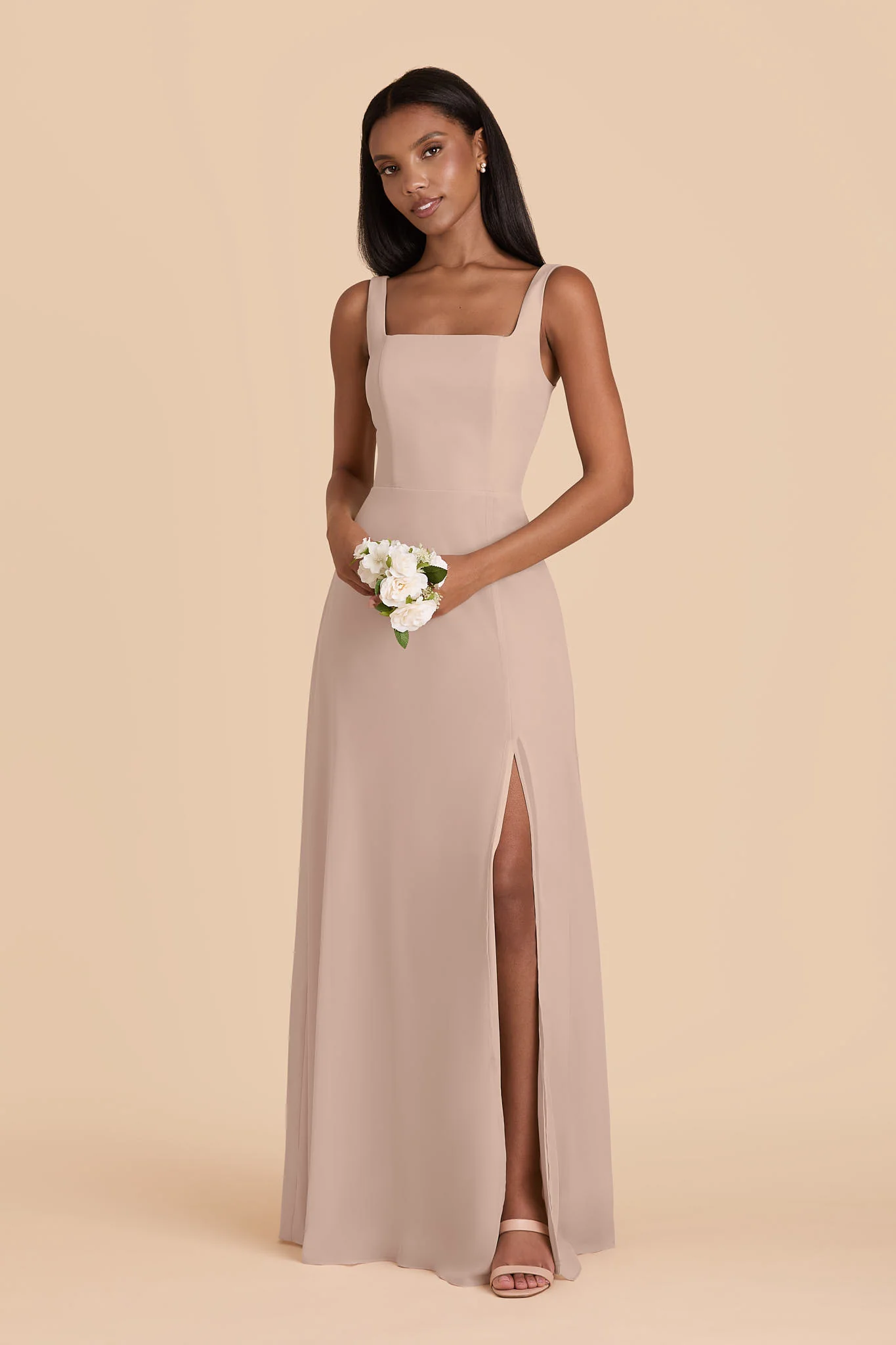 Alex Chiffon Dress - Taupe - Image 4