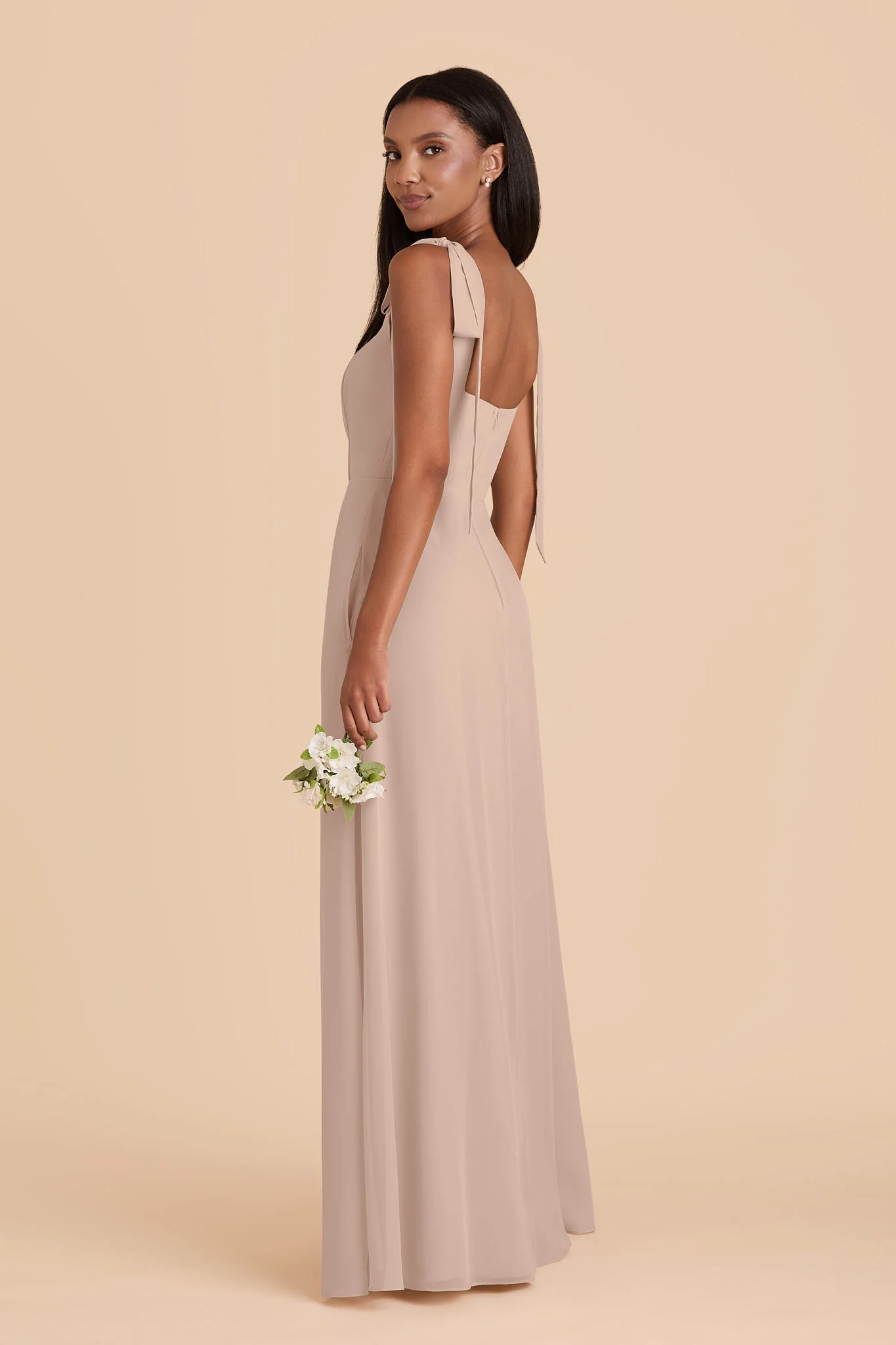 Alex Chiffon Dress - Taupe - Image 5