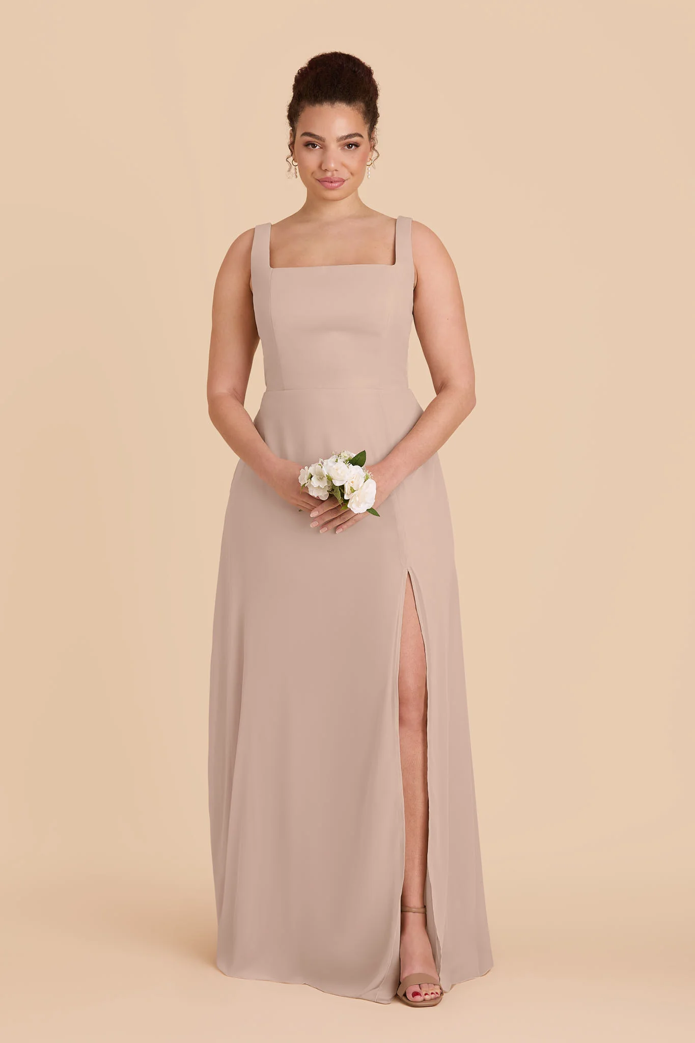 Alex Chiffon Dress - Taupe - Image 8