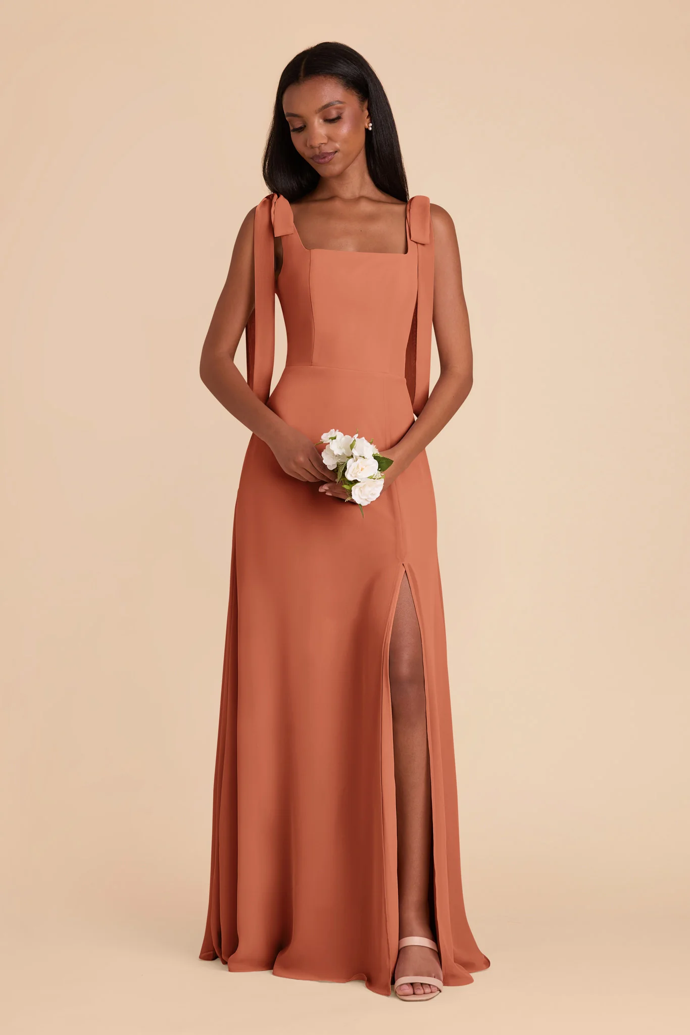 Alex Chiffon Dress - Terracotta - Image 3