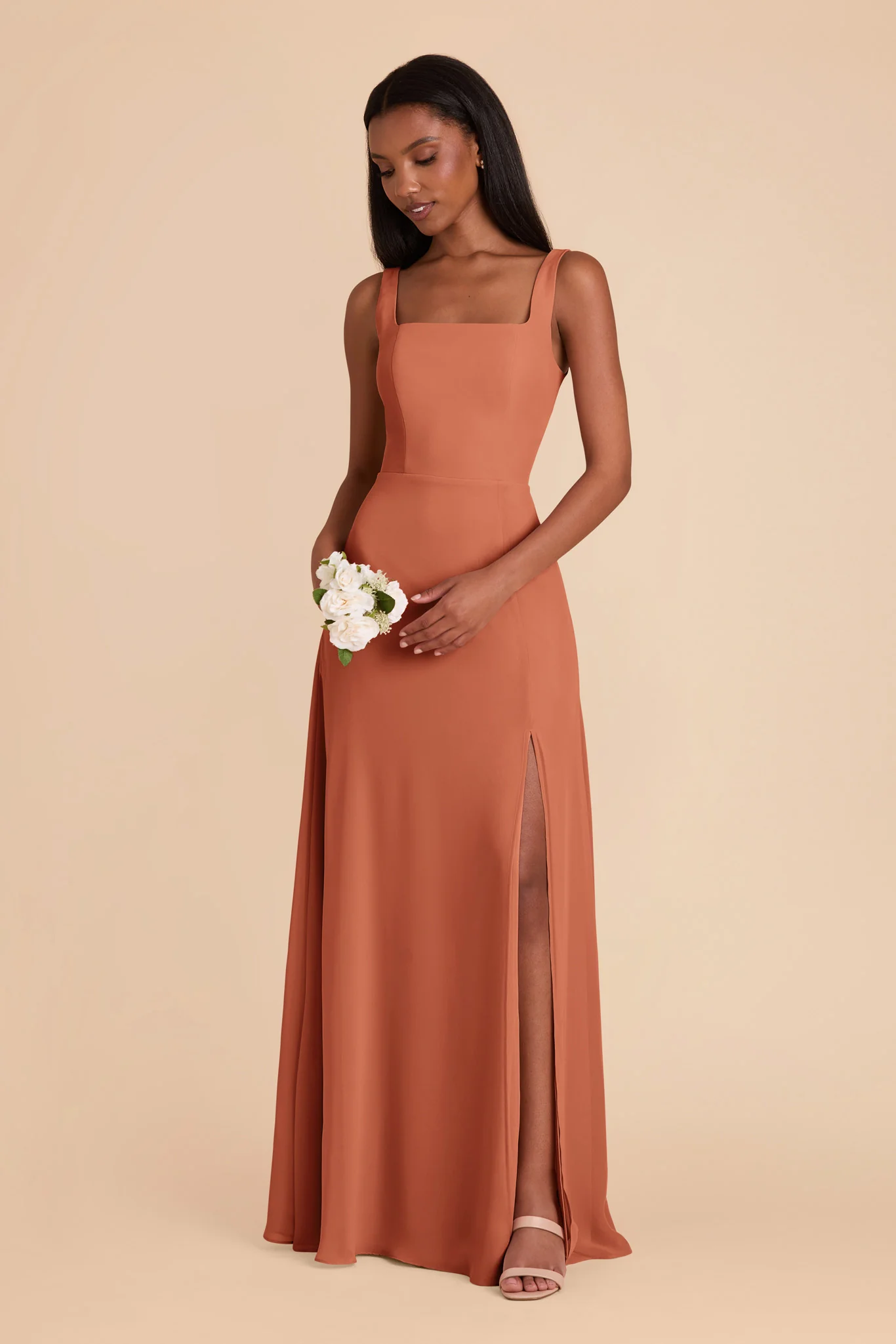 Alex Chiffon Dress - Terracotta - Image 4