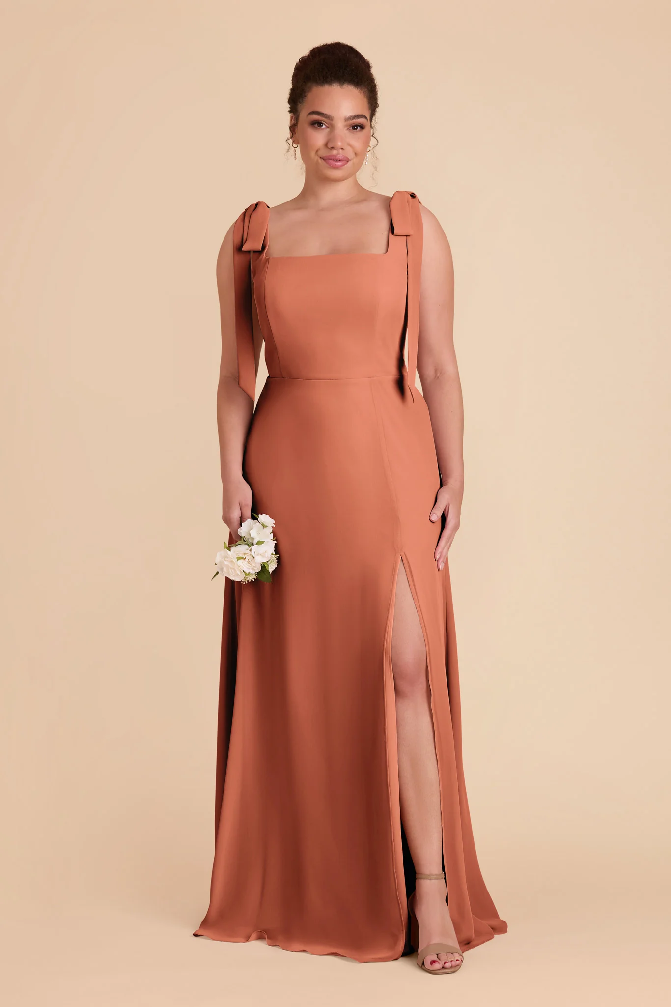 Alex Chiffon Dress - Terracotta - Image 7