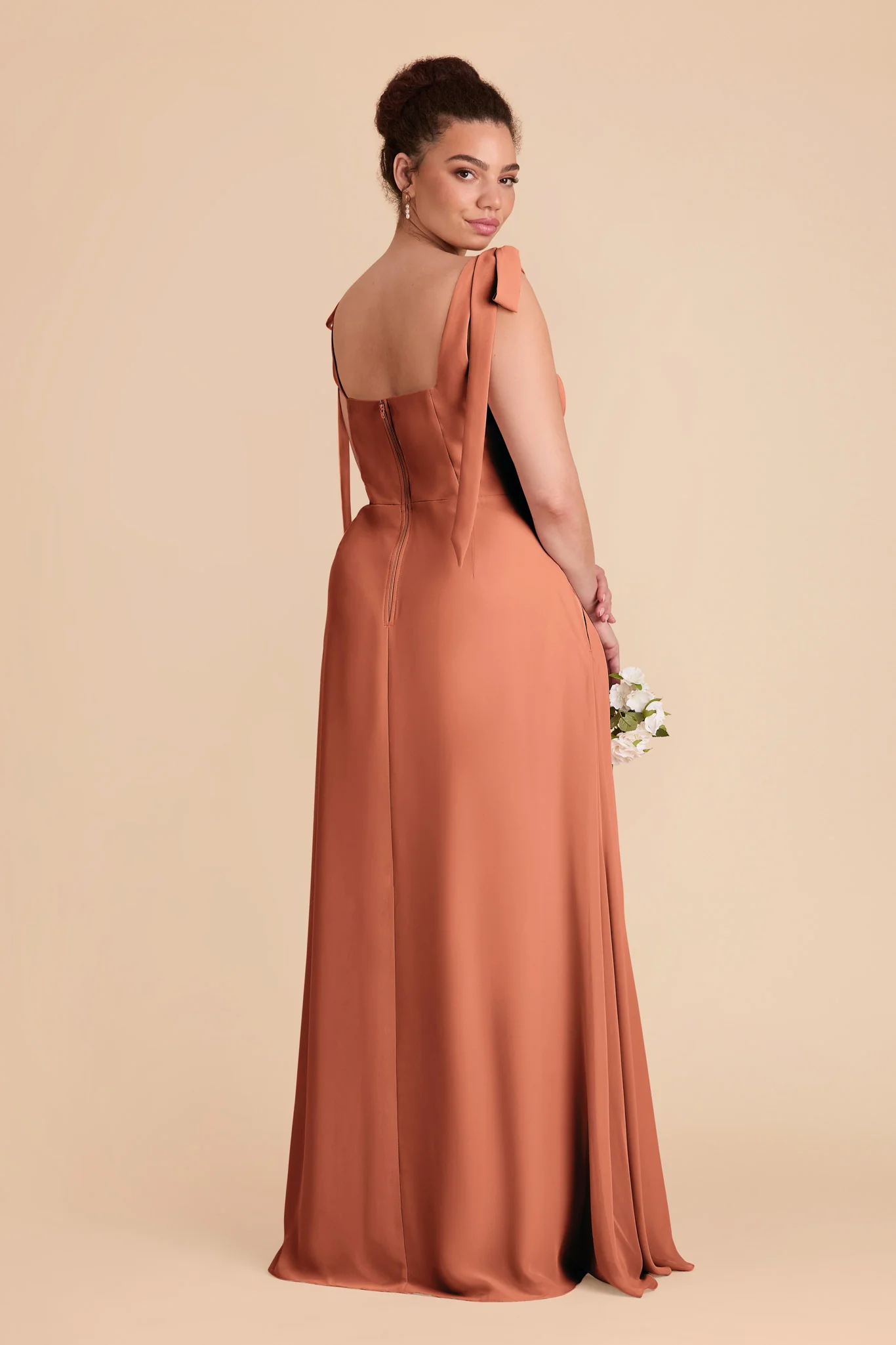 Alex Chiffon Dress - Terracotta - Image 9