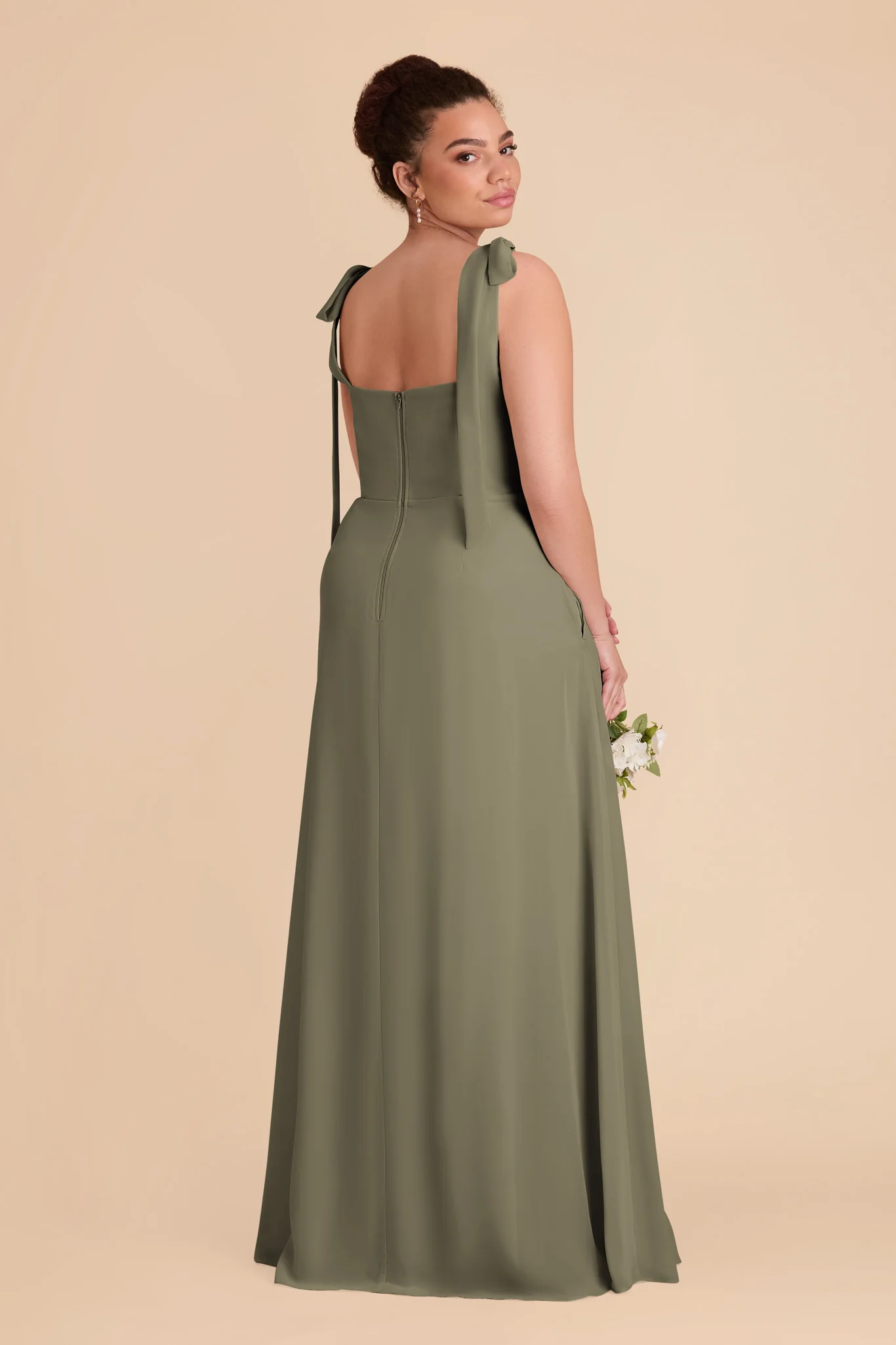 Alex Chiffon Dress - Thyme - Image 10