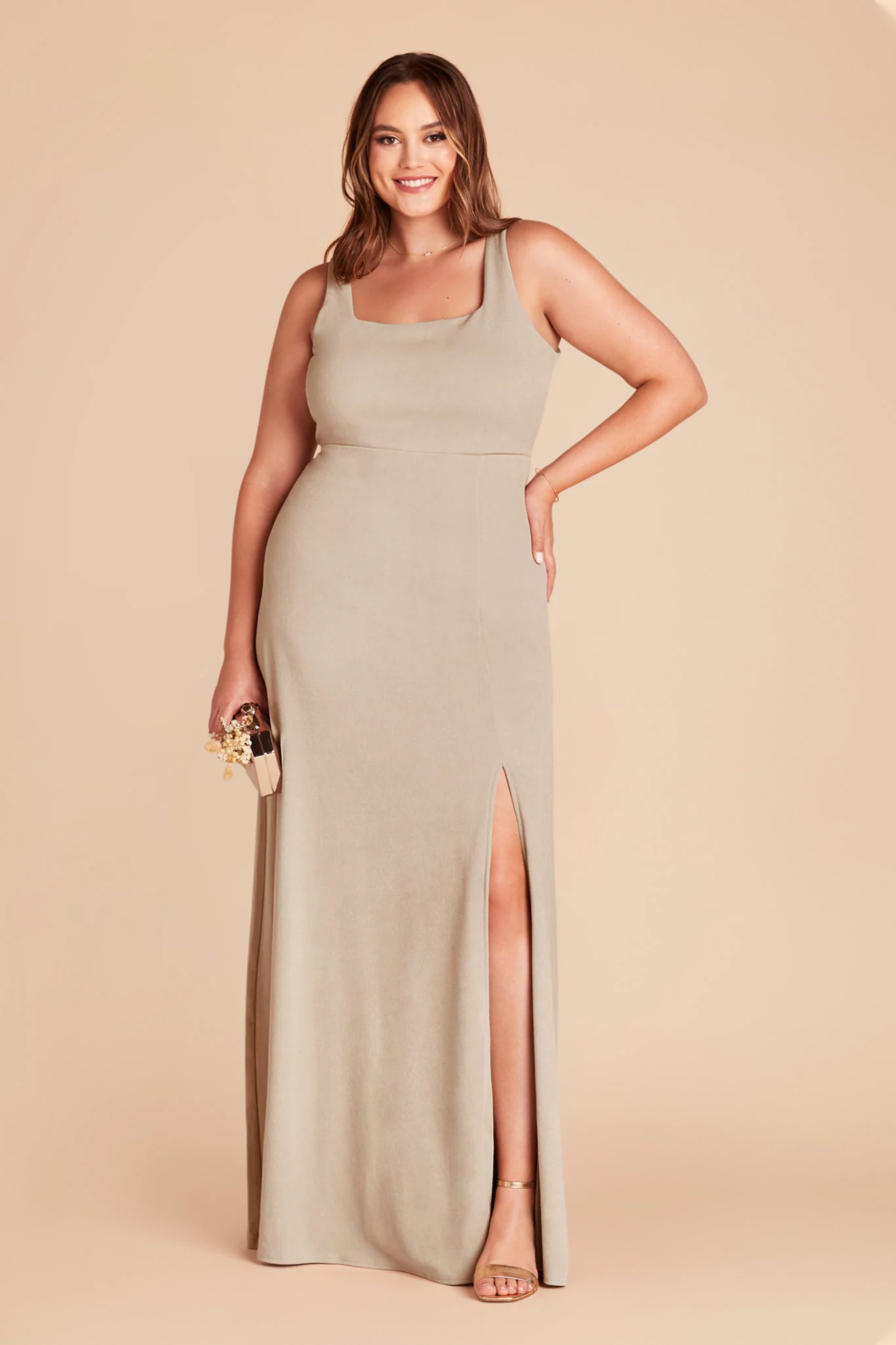 Alex Crepe Dress - Almond - Image 2