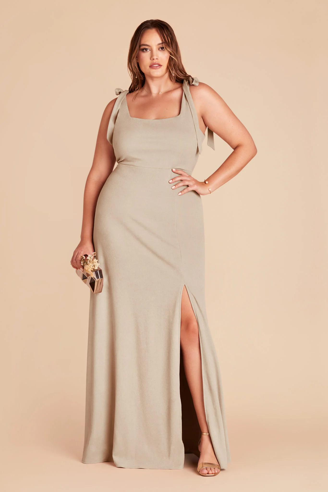 Alex Crepe Dress - Almond - Image 8