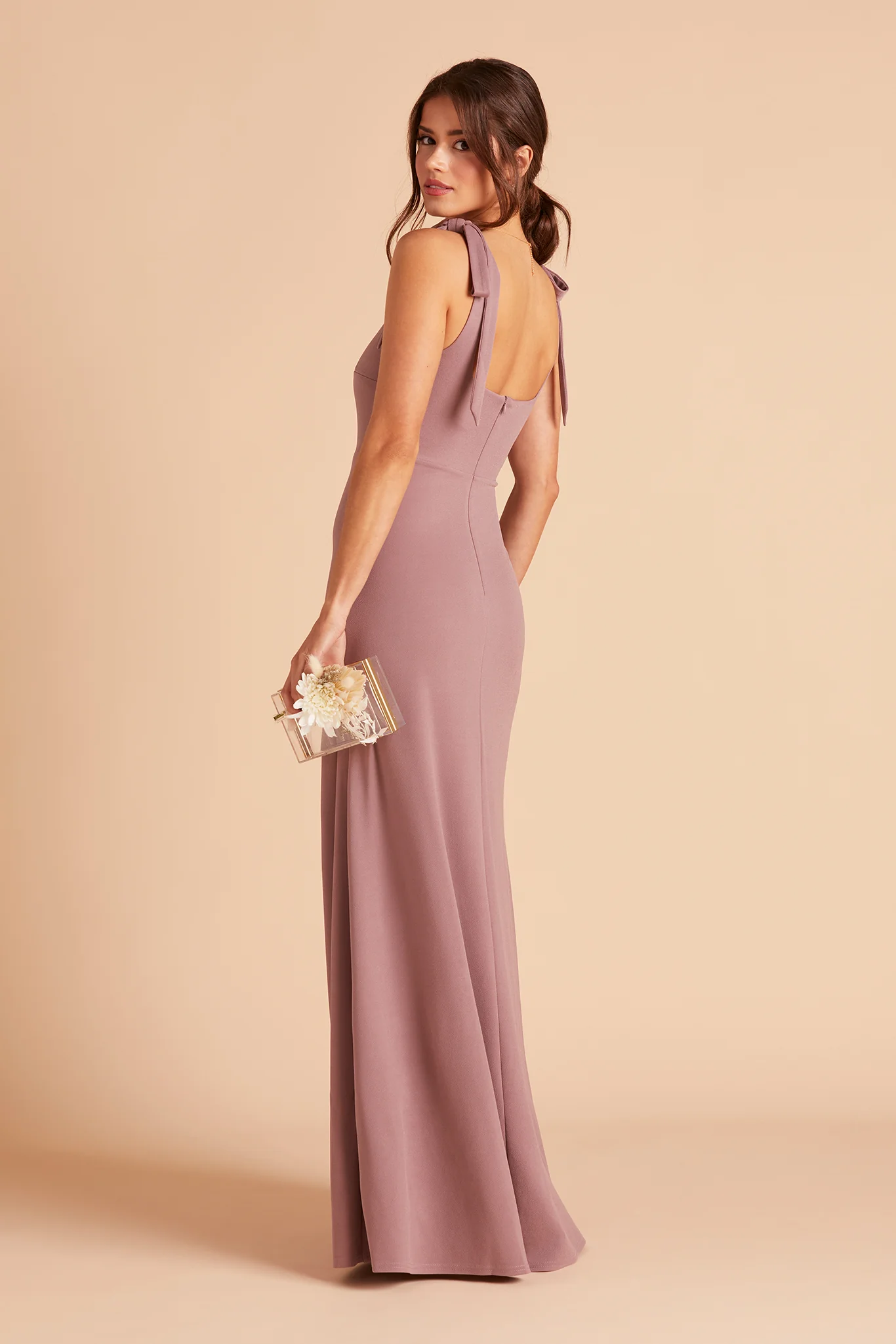Alex Crepe Dress - Dark Mauve - Image 4