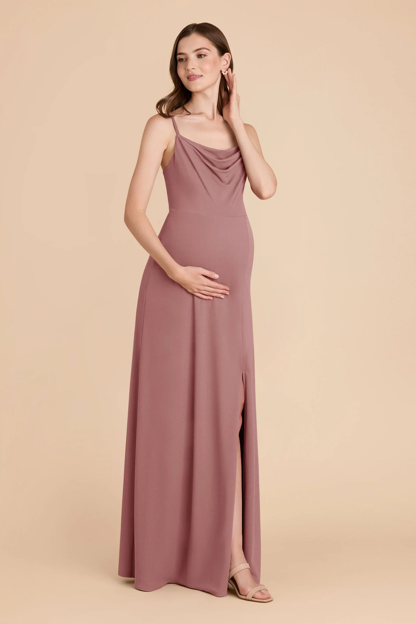 Alex Crepe Dress - Dark Mauve - Image 6