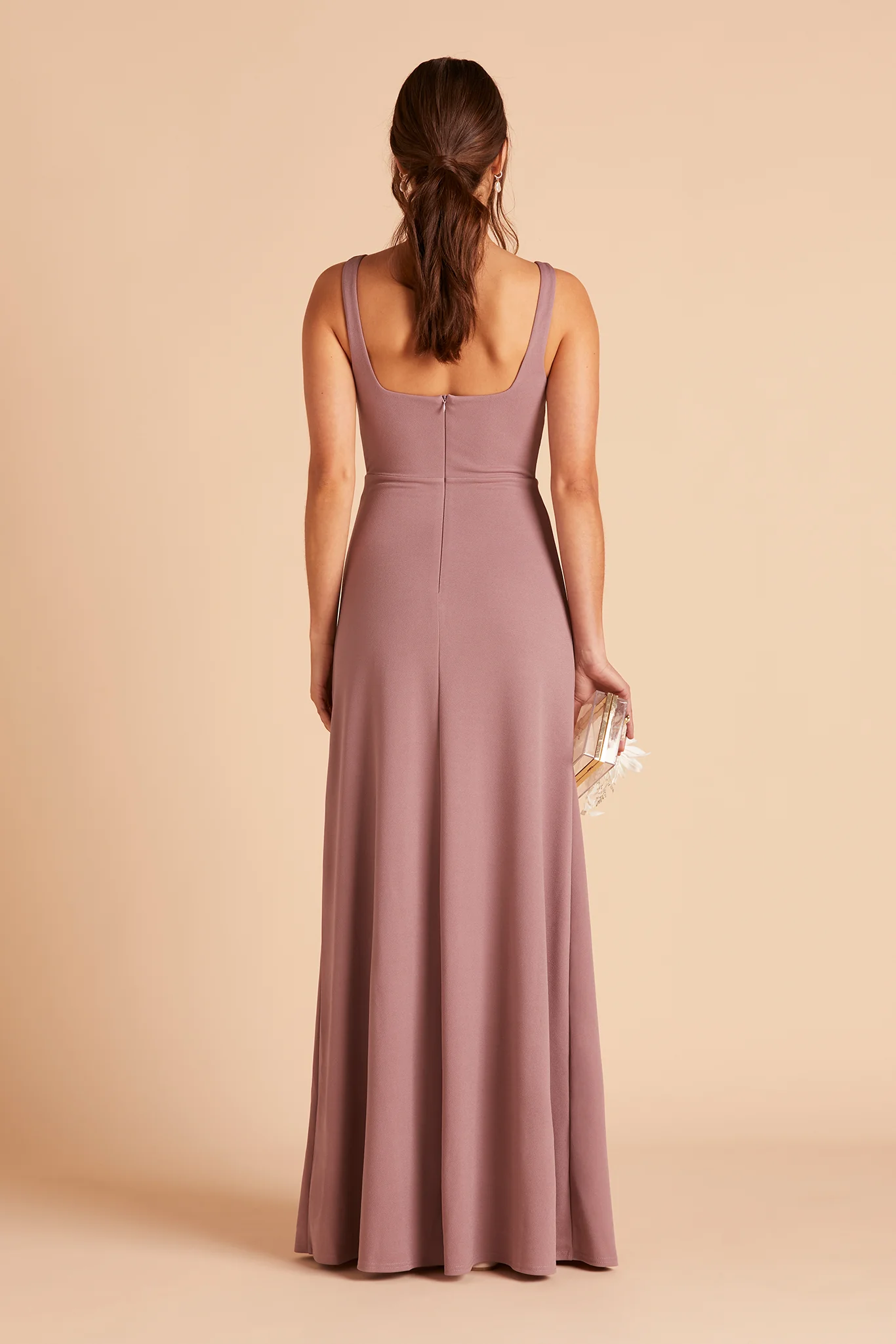 Alex Crepe Dress - Dark Mauve - Image 9