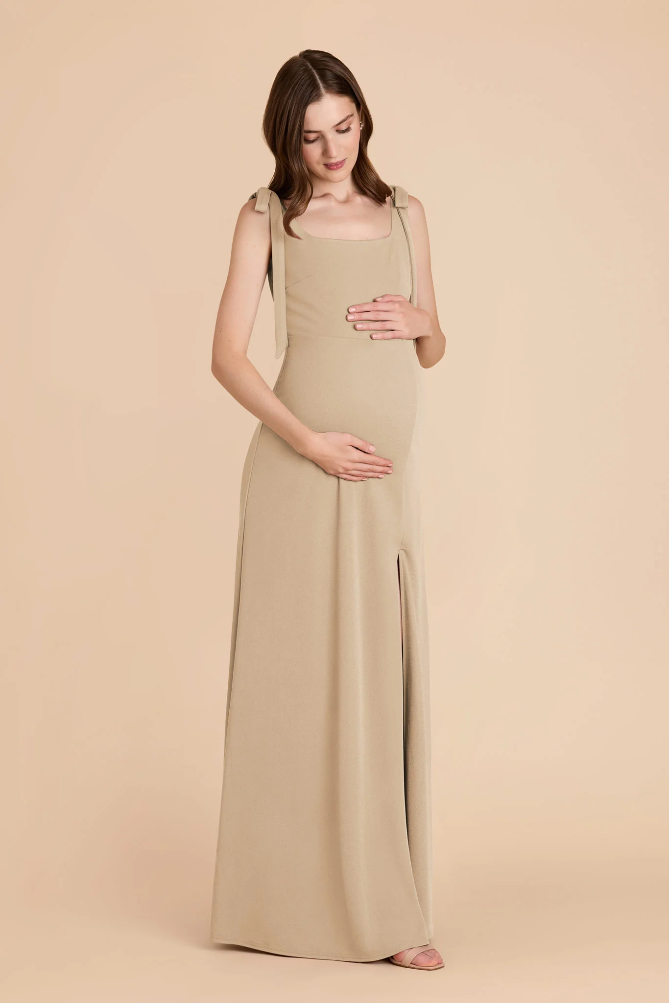 Alex Crepe Dress - Neutral Champagne - Image 2