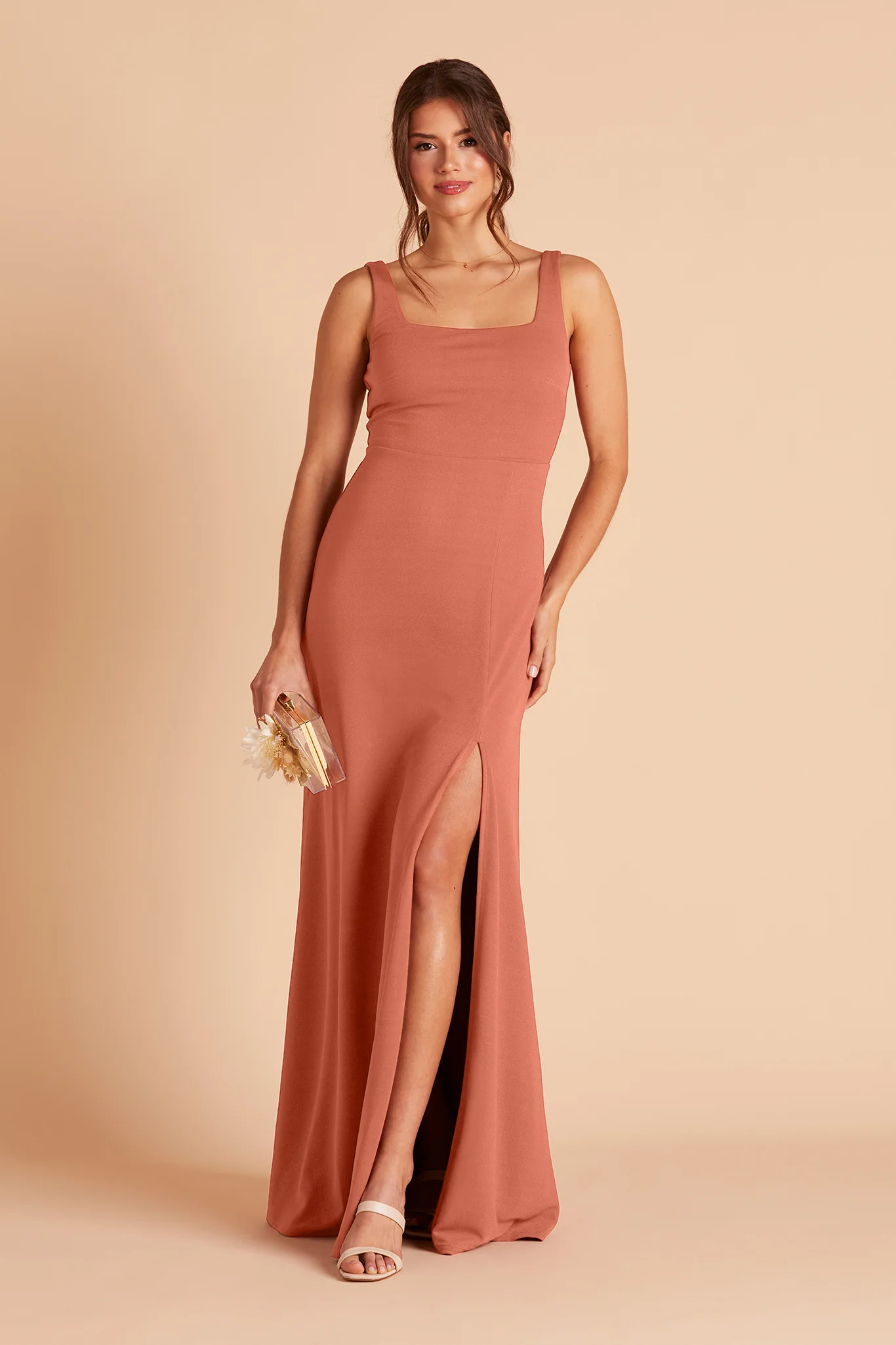 Alex Crepe Dress - Terracotta