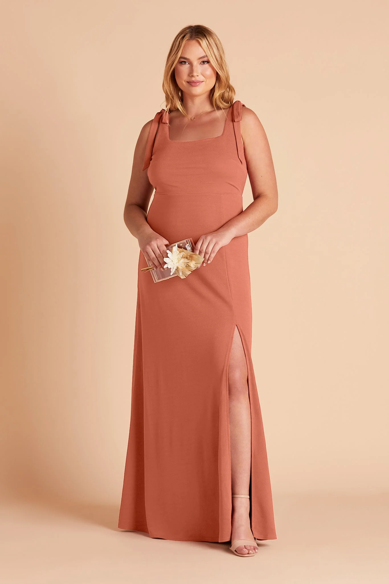 Alex Crepe Dress - Terracotta - Image 11