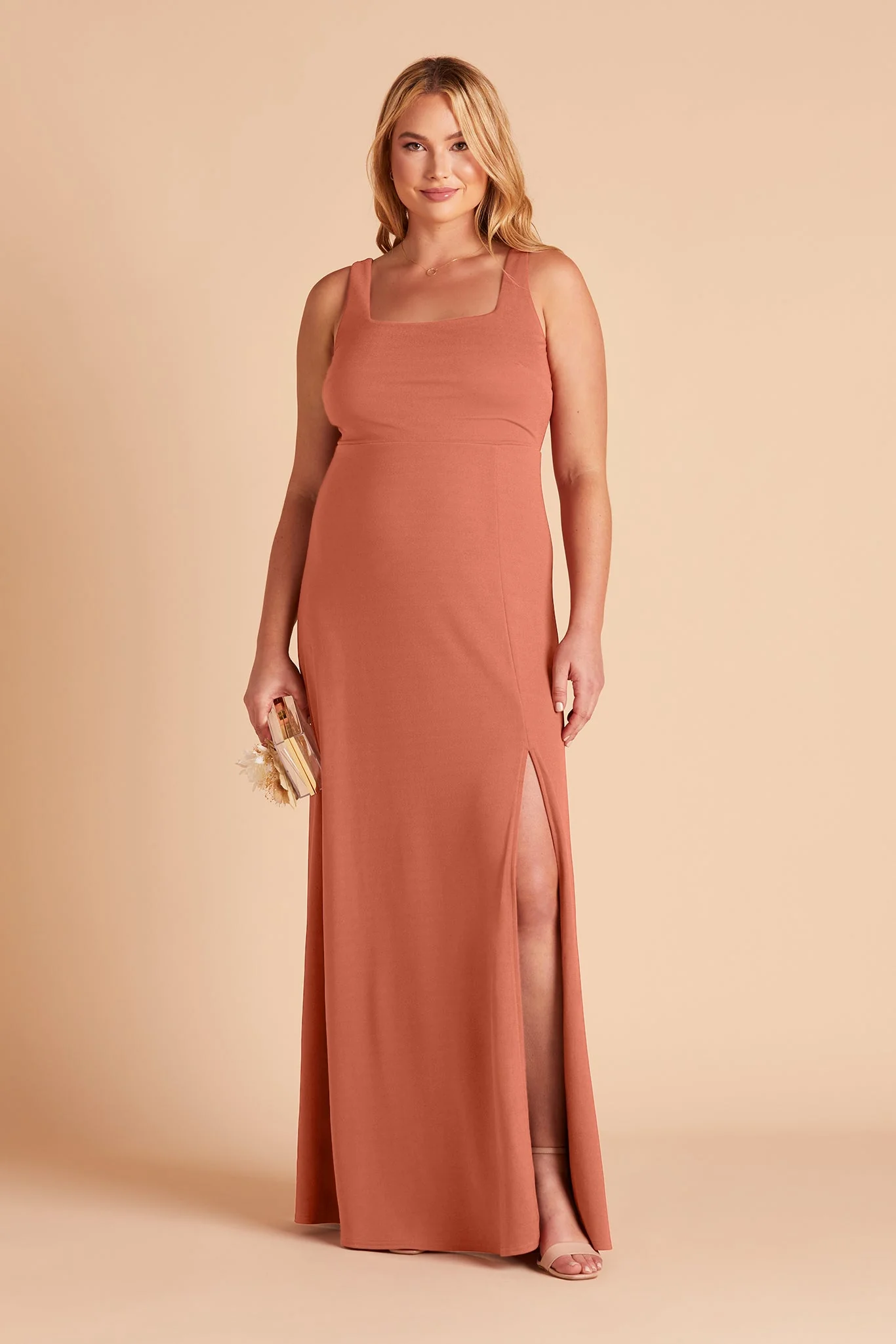 Alex Crepe Dress - Terracotta - Image 12