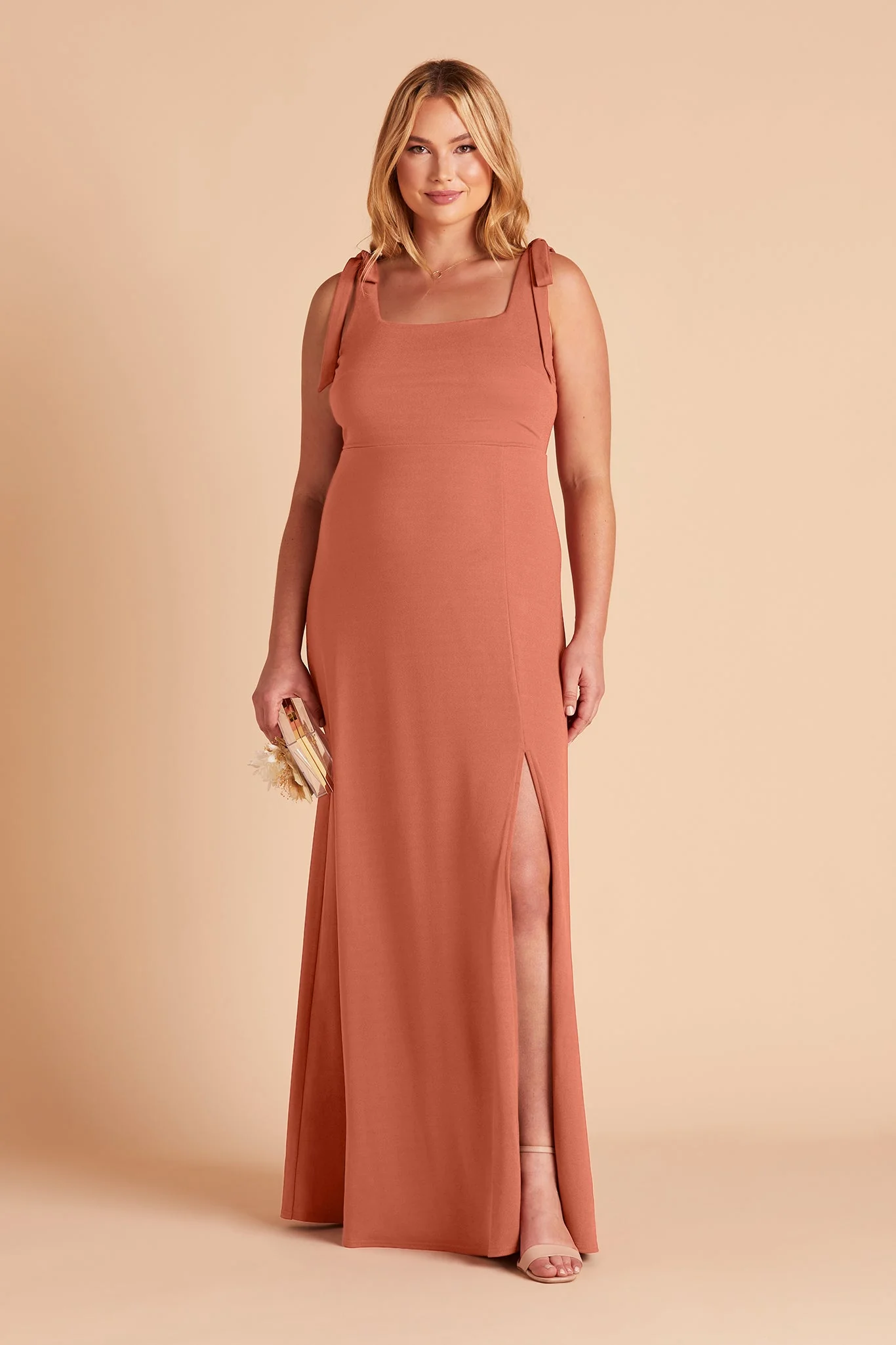 Alex Crepe Dress - Terracotta - Image 13