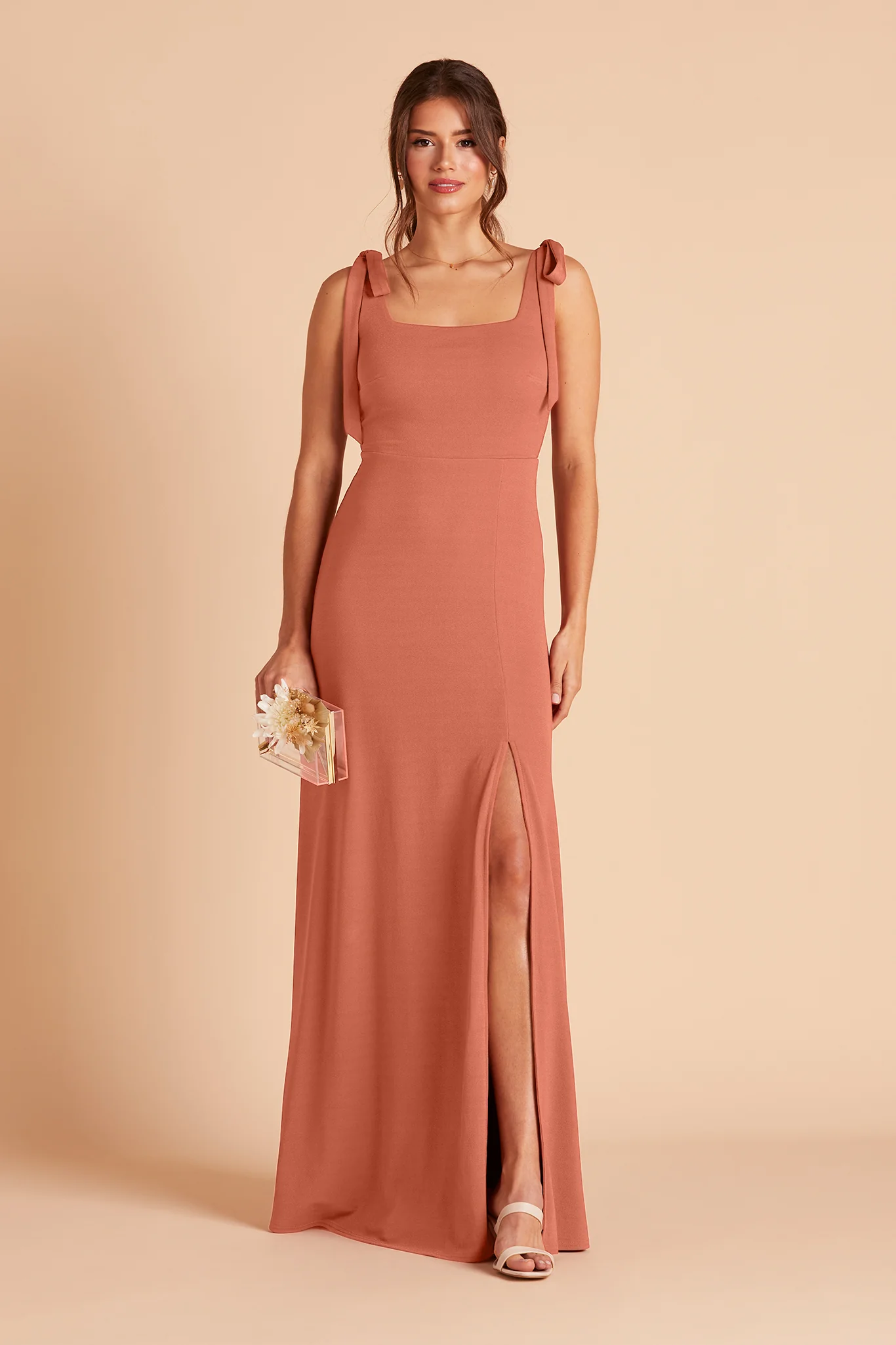 Alex Crepe Dress - Terracotta - Image 3