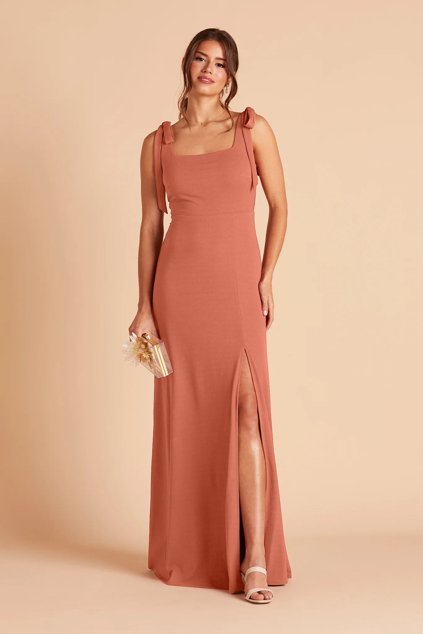 Alex Crepe Dress - Terracotta - Image 6