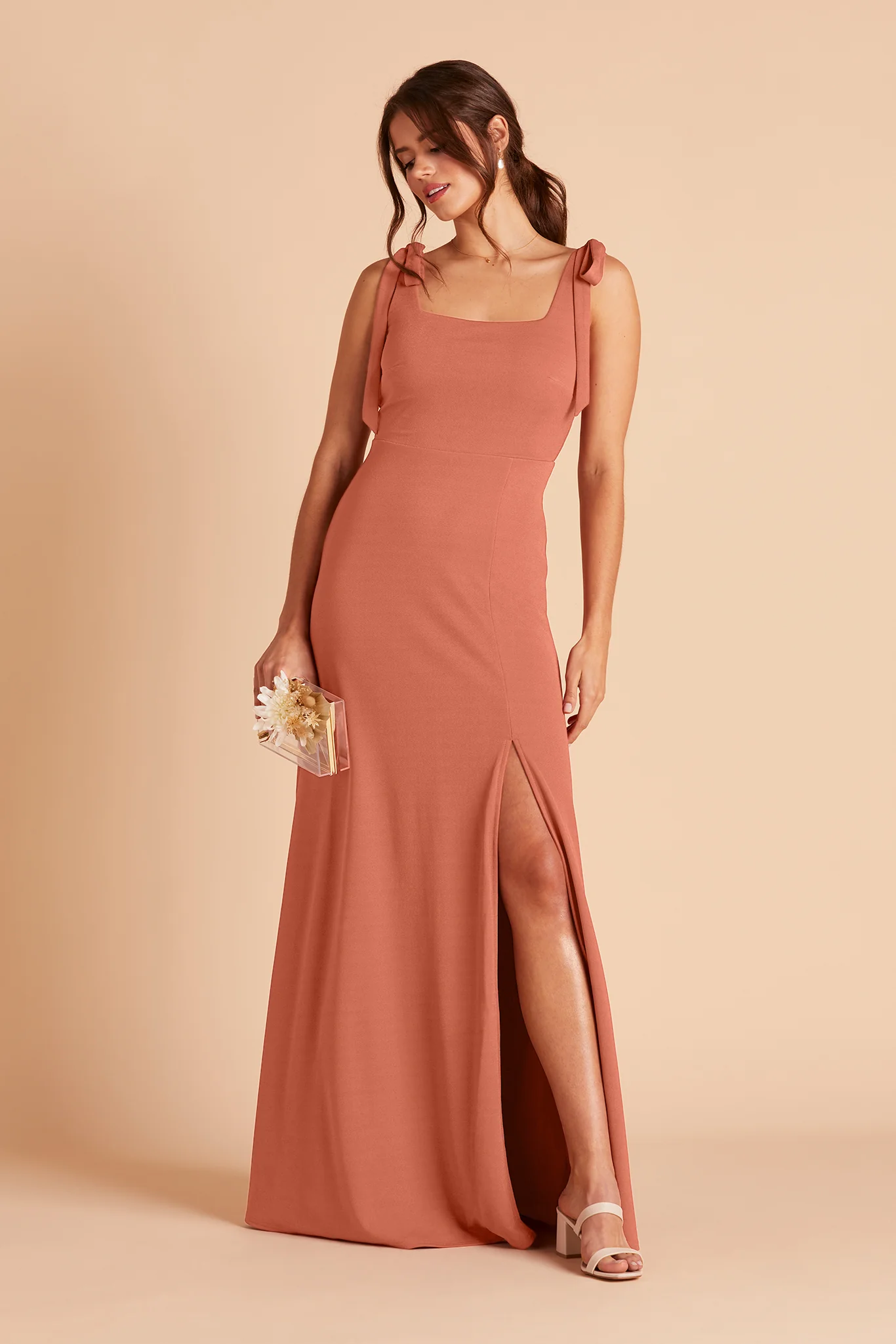 Alex Crepe Dress - Terracotta - Image 7