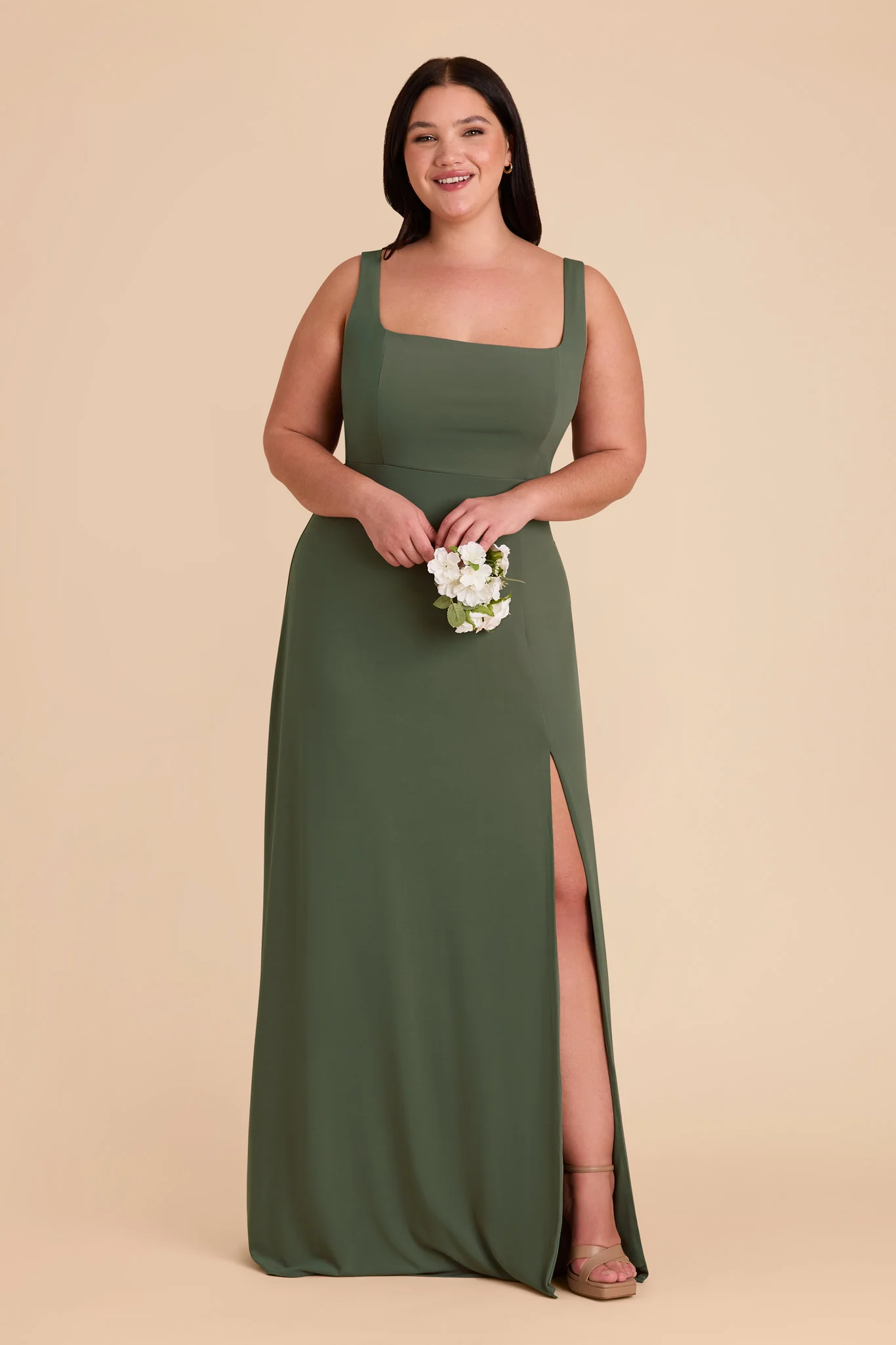 Alex Luxe Stretch Knit Dress - Olive - Image 12