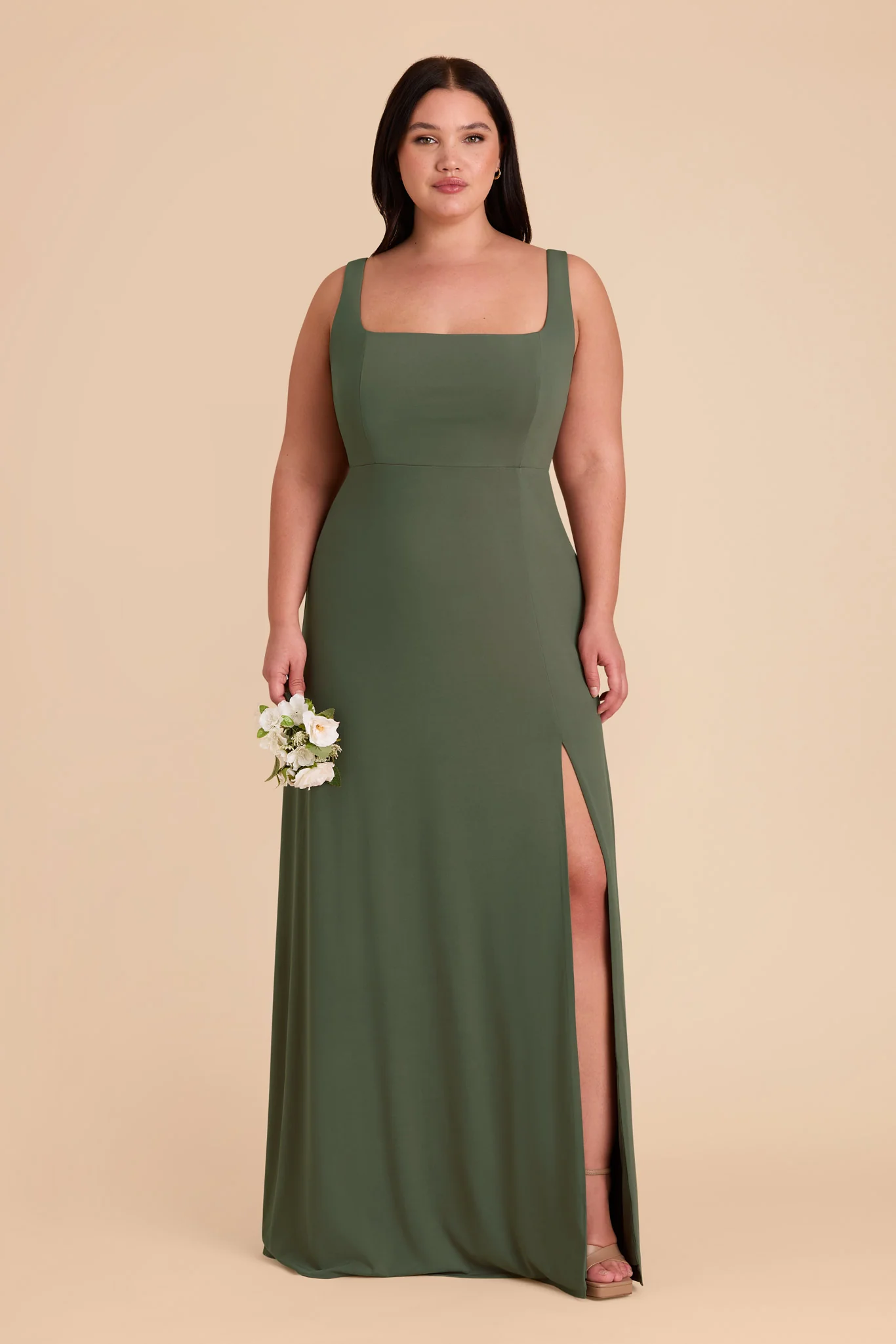 Alex Luxe Stretch Knit Dress - Olive - Image 13