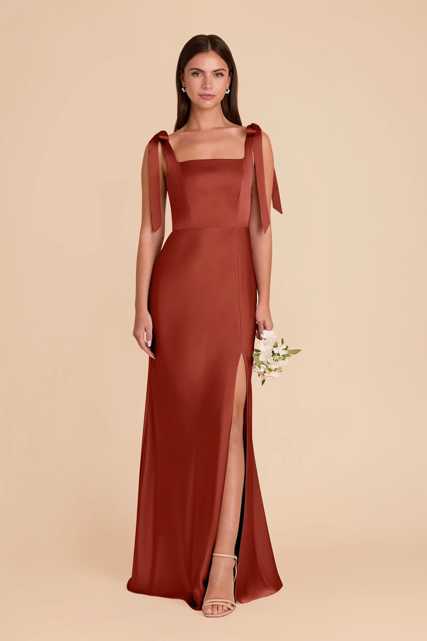 Alex Matte Satin Dress - Auburn - Image 3