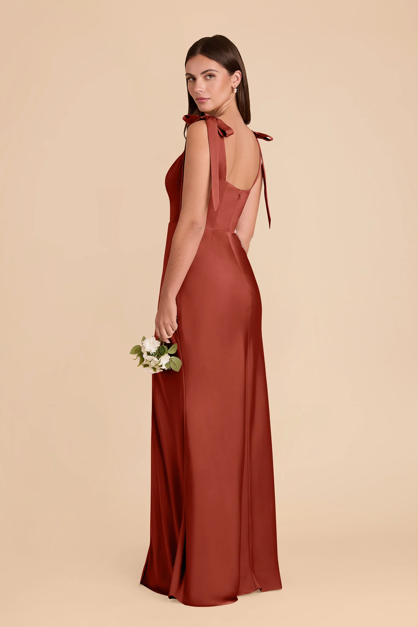 Alex Matte Satin Dress - Auburn - Image 4