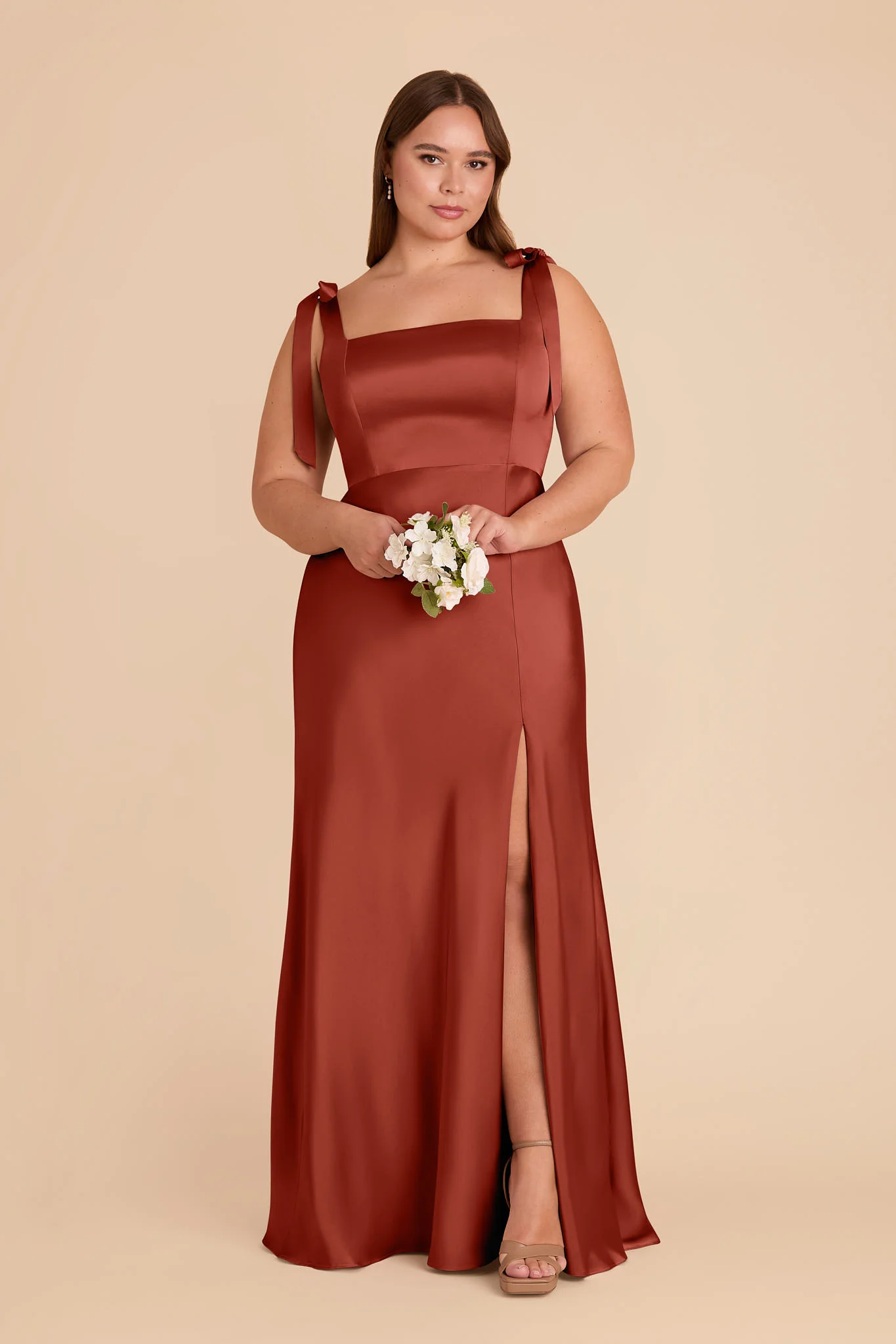 Alex Matte Satin Dress - Auburn - Image 6