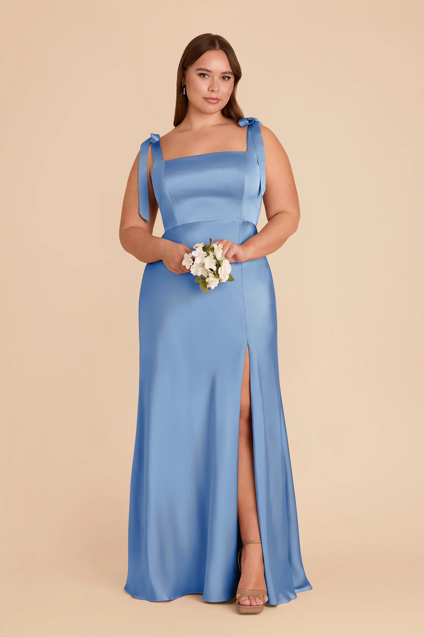 Alex Matte Satin Dress - Bluebell - Image 6