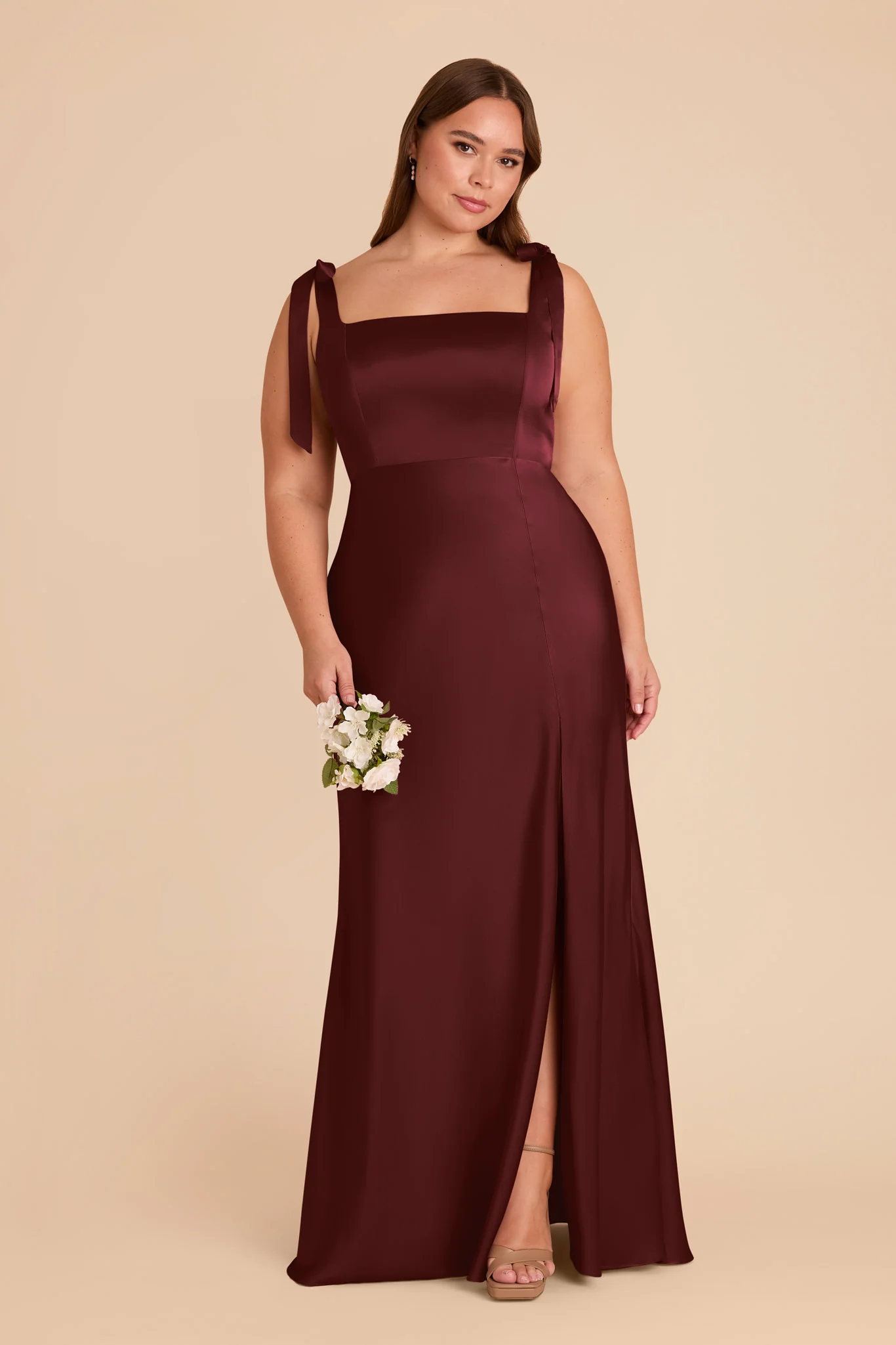 Alex Matte Satin Dress - Cabernet - Image 2