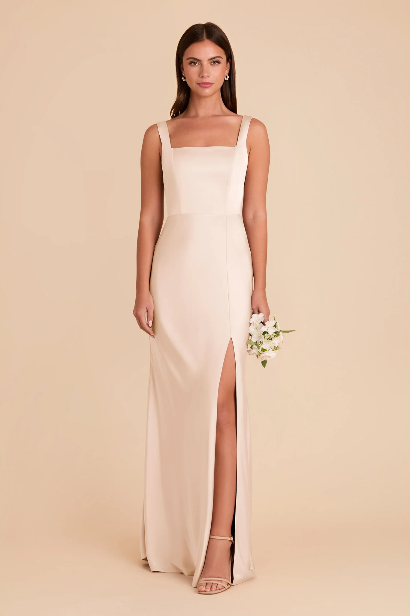 Alex Matte Satin Dress - Champagne - Image 4