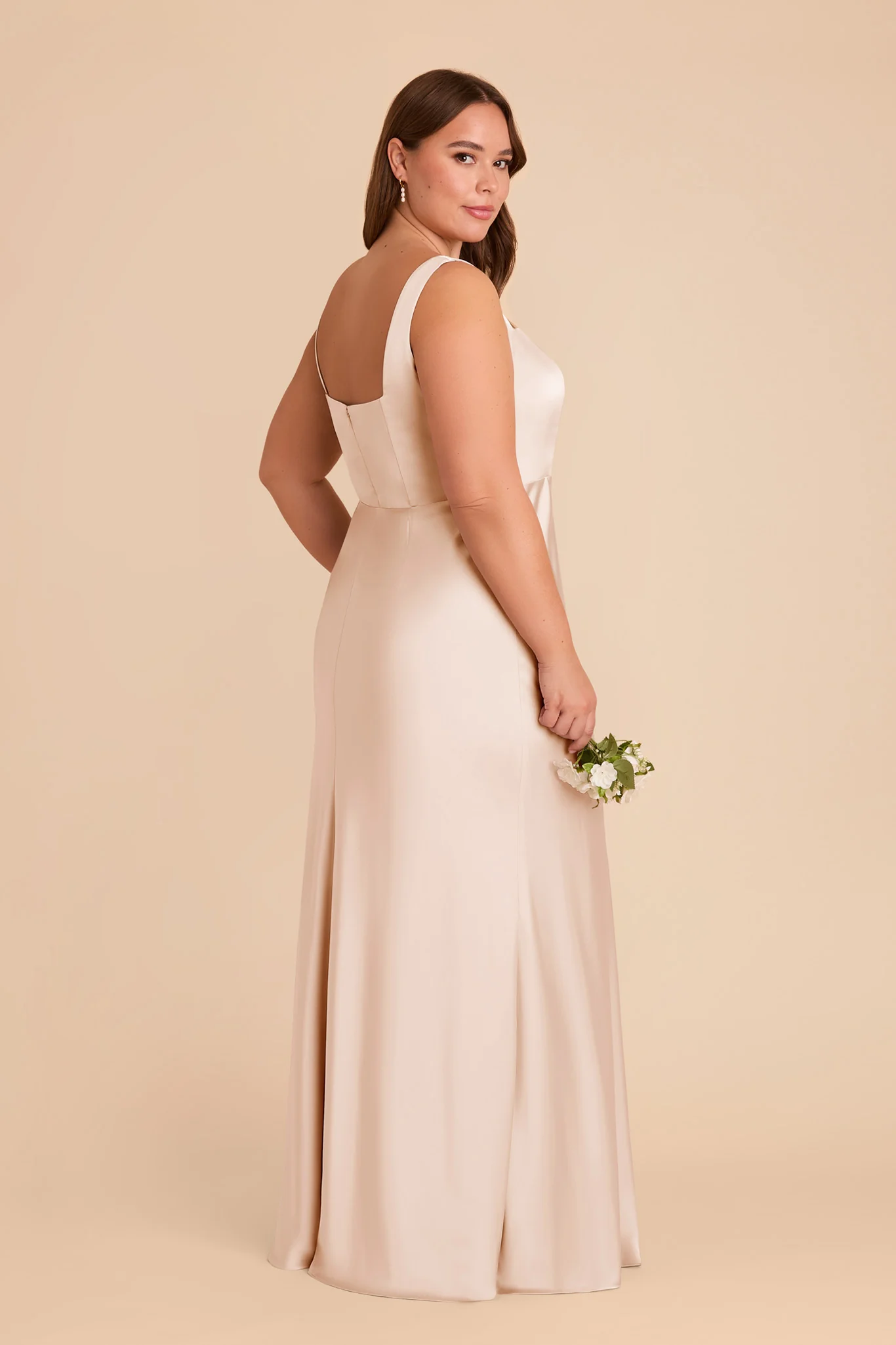 Alex Matte Satin Dress - Champagne - Image 9