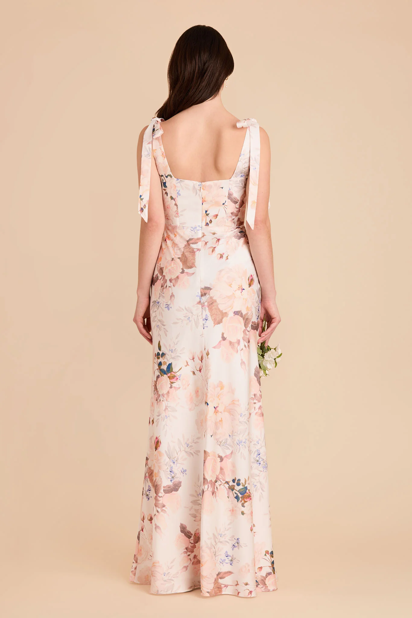 Alex Matte Satin Dress - Champagne Cascadia Bouquet - Image 5