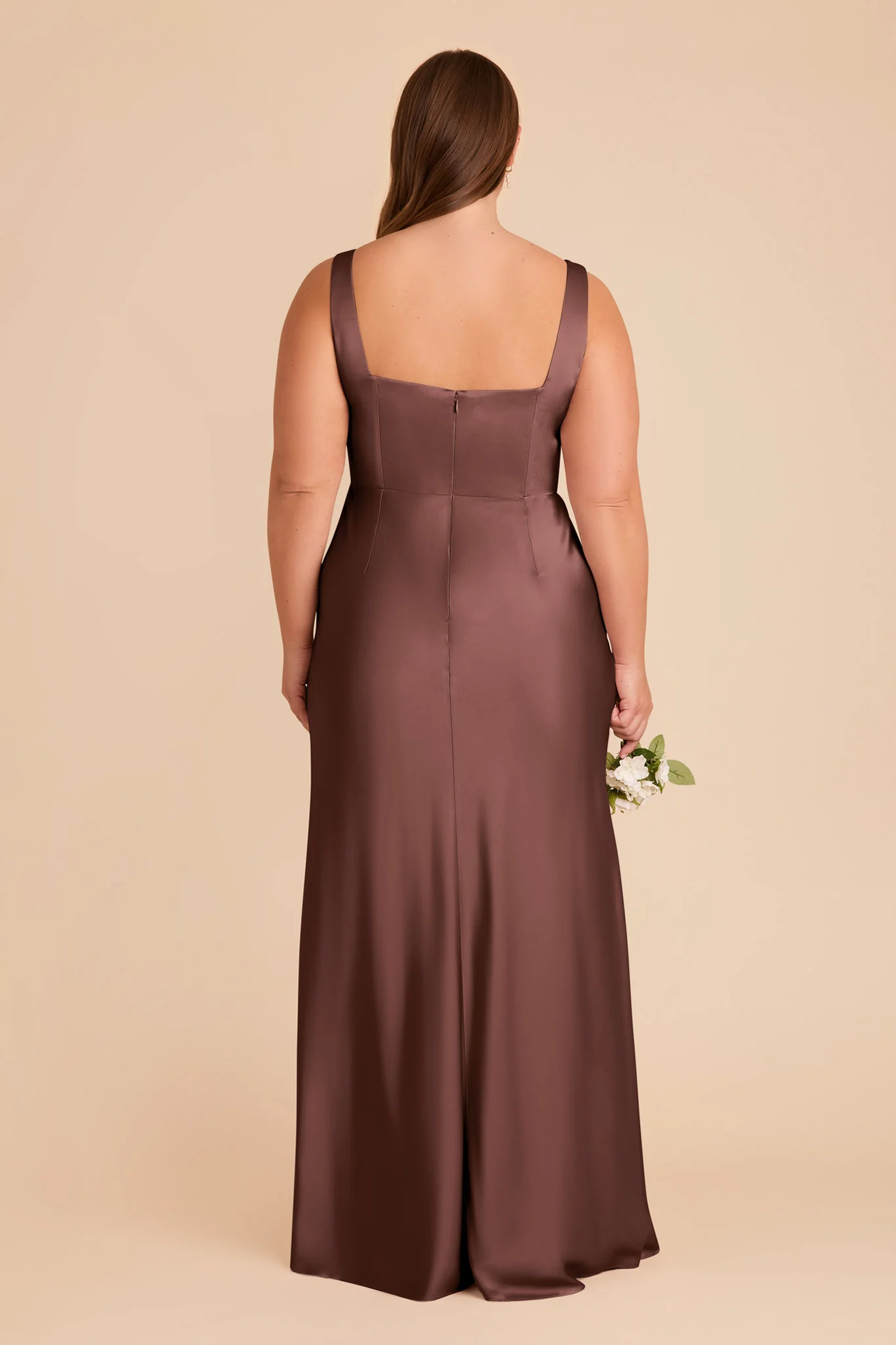 Alex Matte Satin Dress - Chocolate Brown - Image 10
