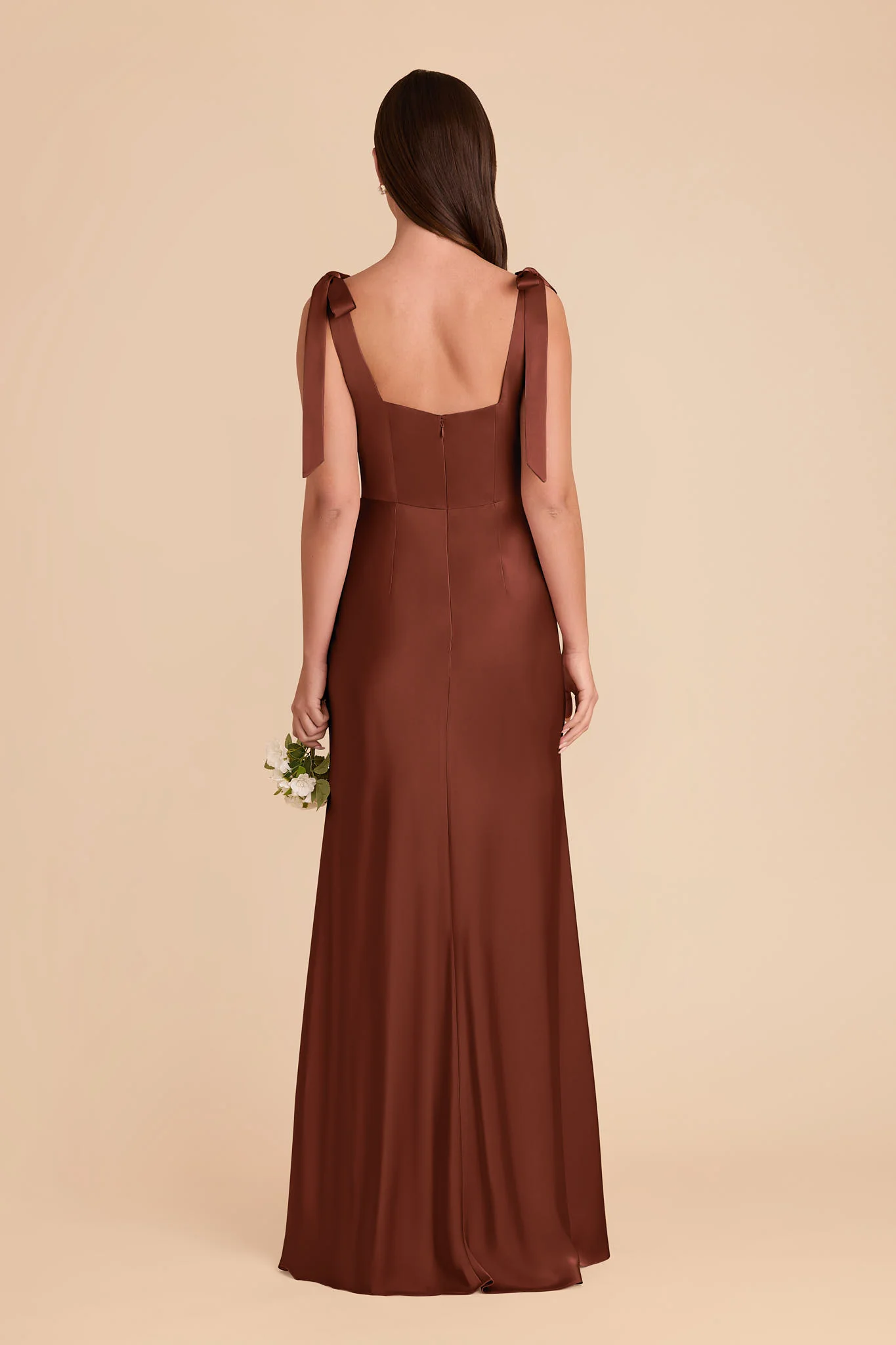 Alex Matte Satin Dress - Cognac - Image 5