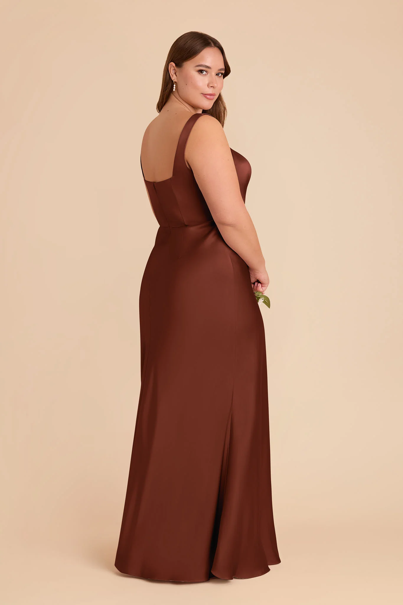 Alex Matte Satin Dress - Cognac - Image 7