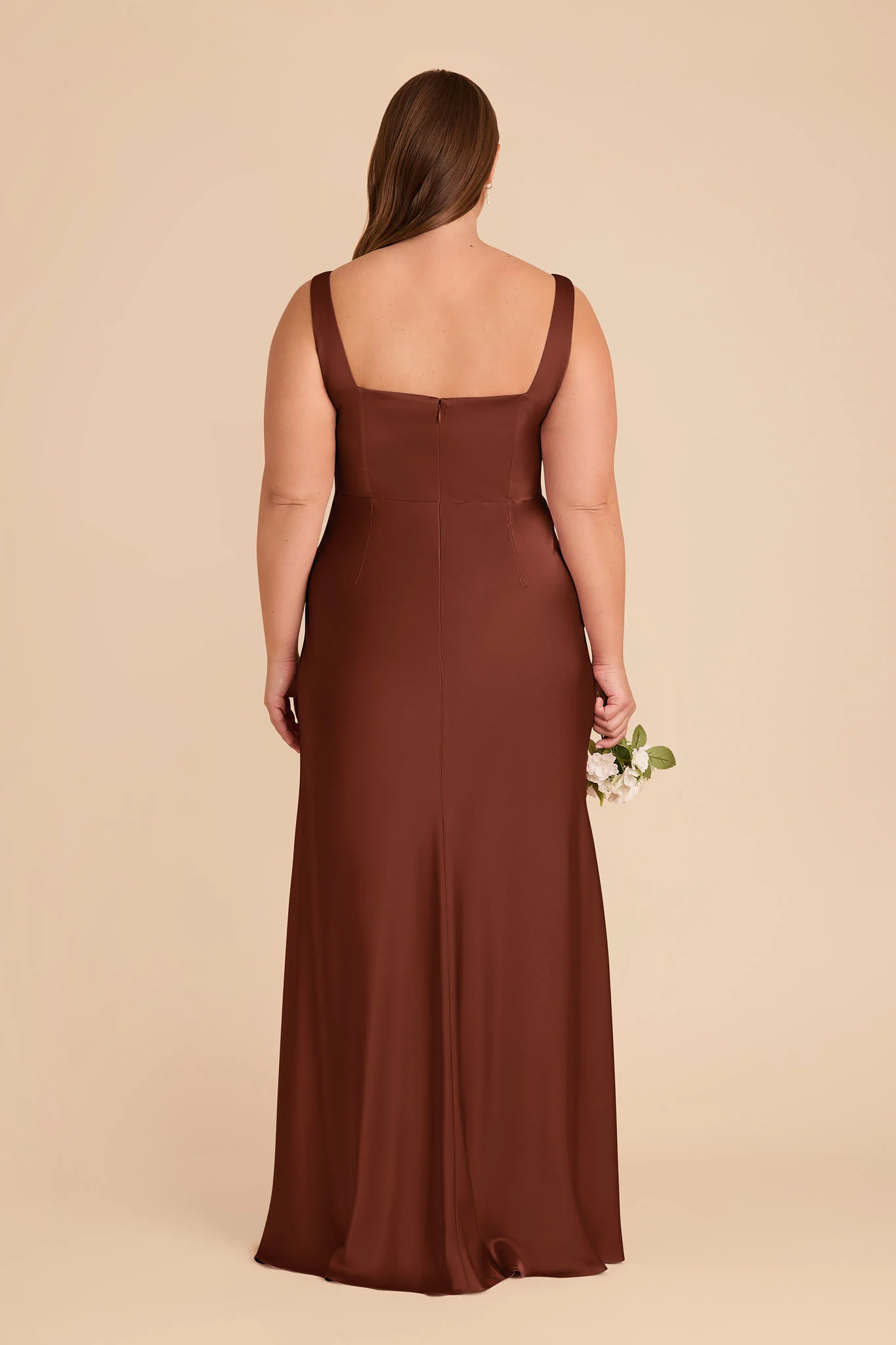 Alex Matte Satin Dress - Cognac - Image 8