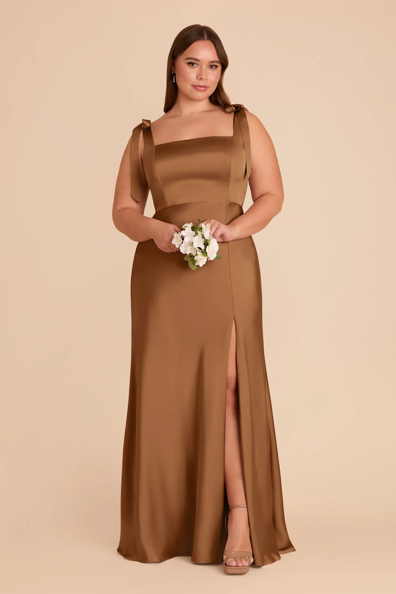 Alex Matte Satin Dress - Copper - Image 7