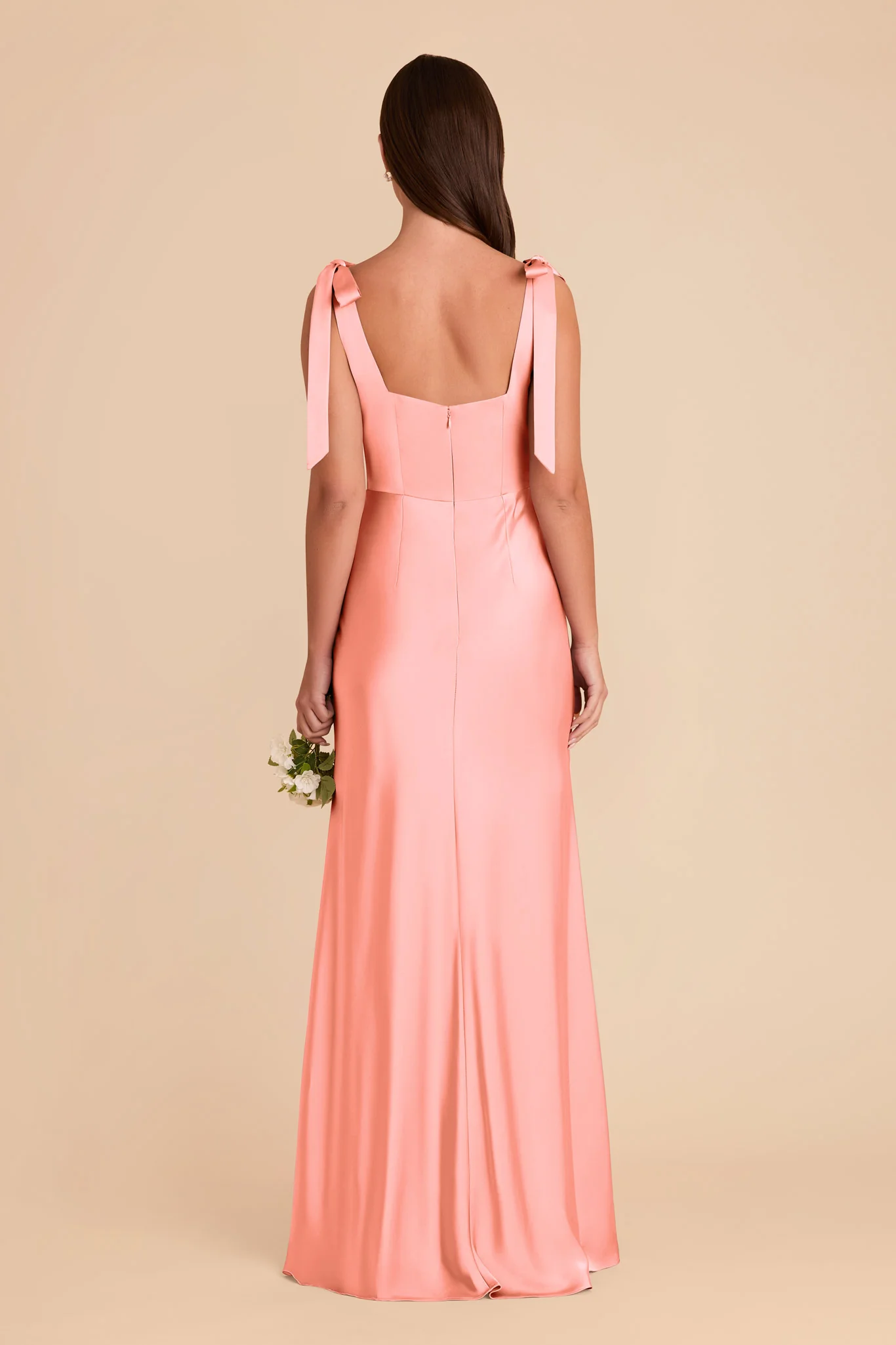 Alex Matte Satin Dress - Coral Pink - Image 5