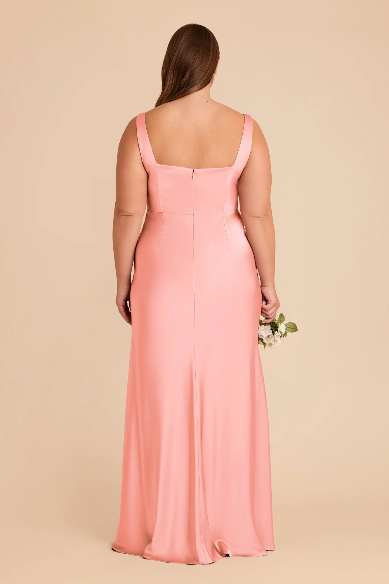 Alex Matte Satin Dress - Coral Pink - Image 9