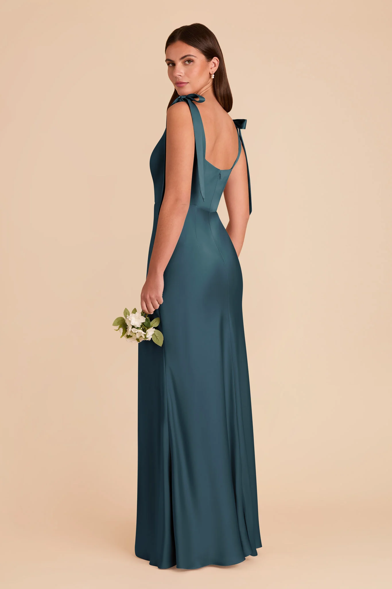 Alex Matte Satin Dress - Dark Teal - Image 5
