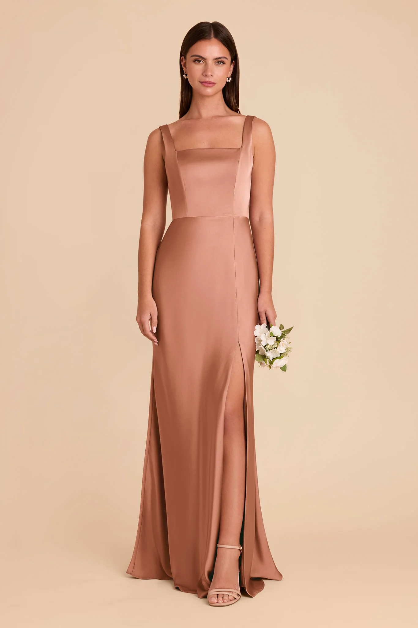 Alex Matte Satin Dress - Desert Rose - Image 3