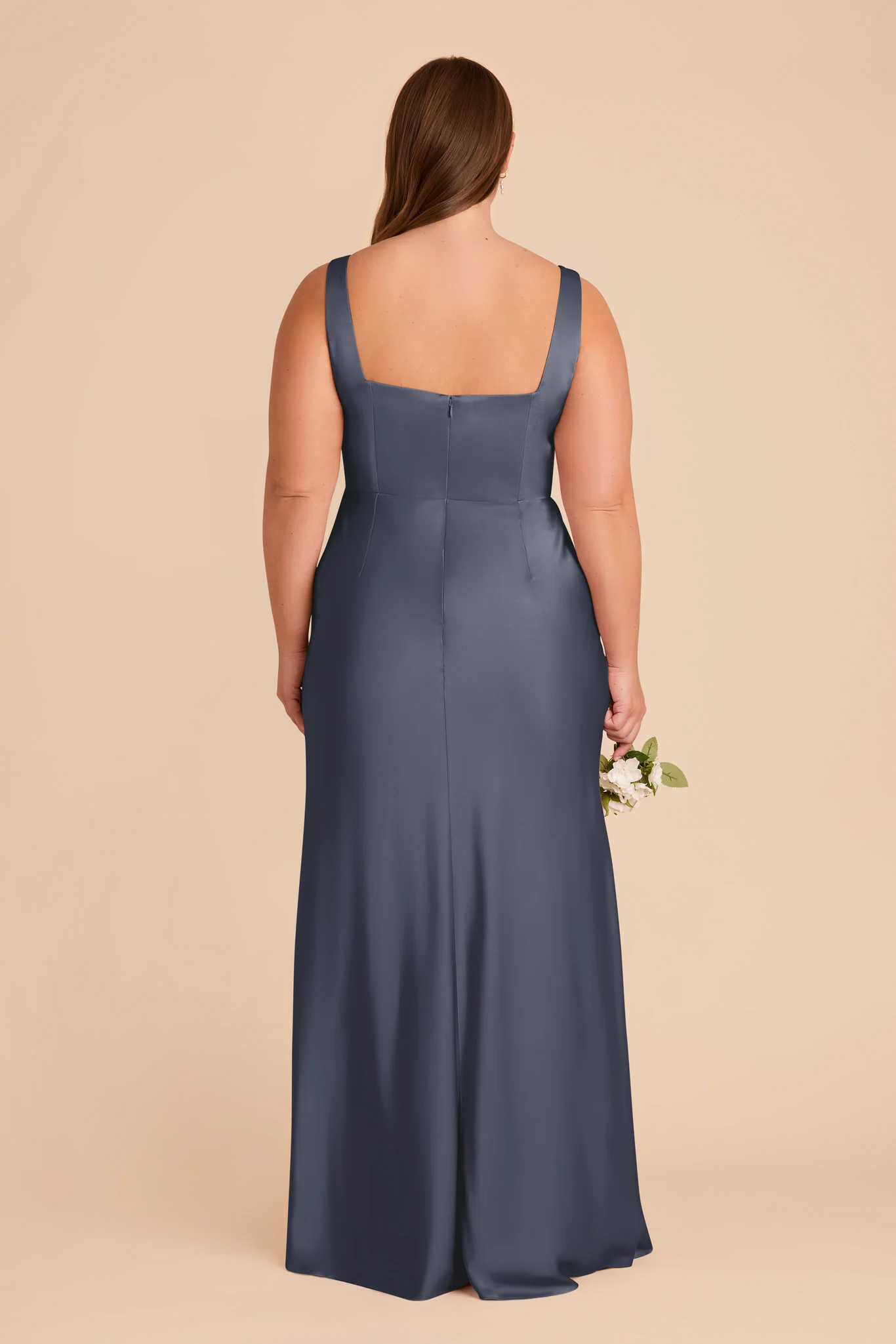 Alex Matte Satin Dress - Dusk Blue - Image 10