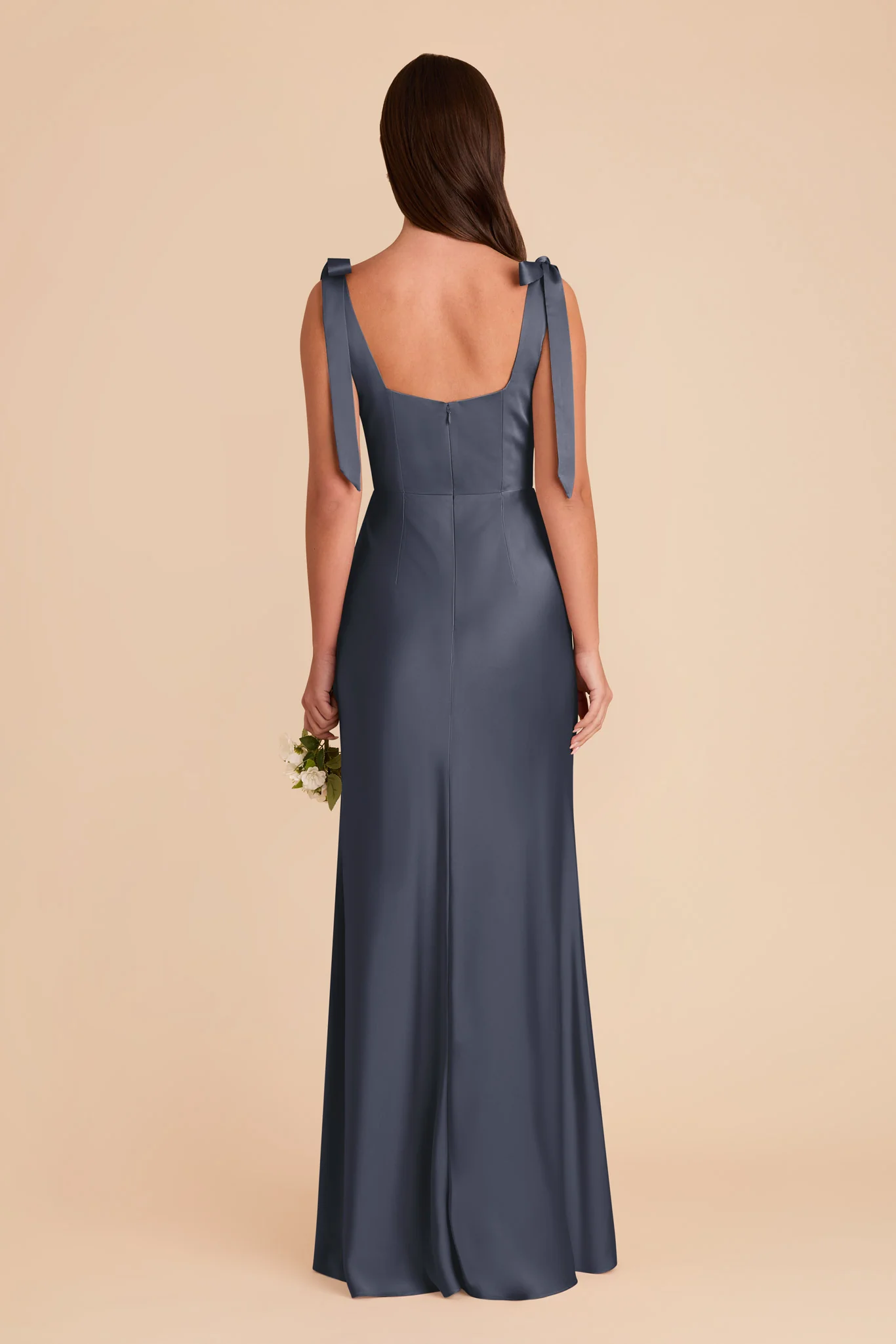 Alex Matte Satin Dress - Dusk Blue - Image 6