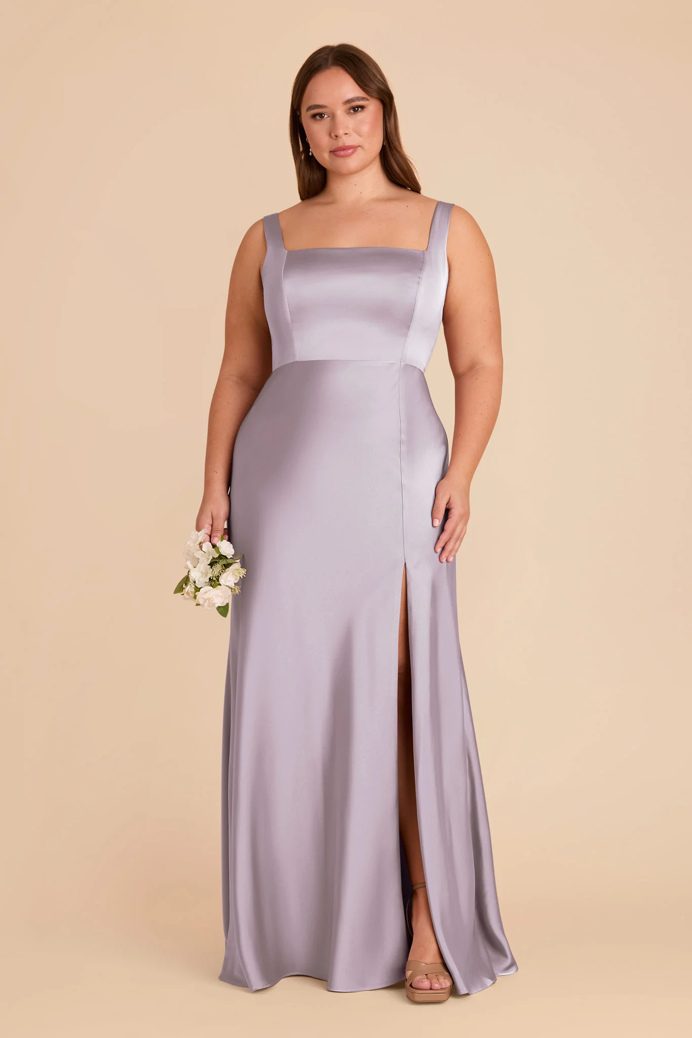 Alex Matte Satin Dress - Dusty Lilac - Image 2