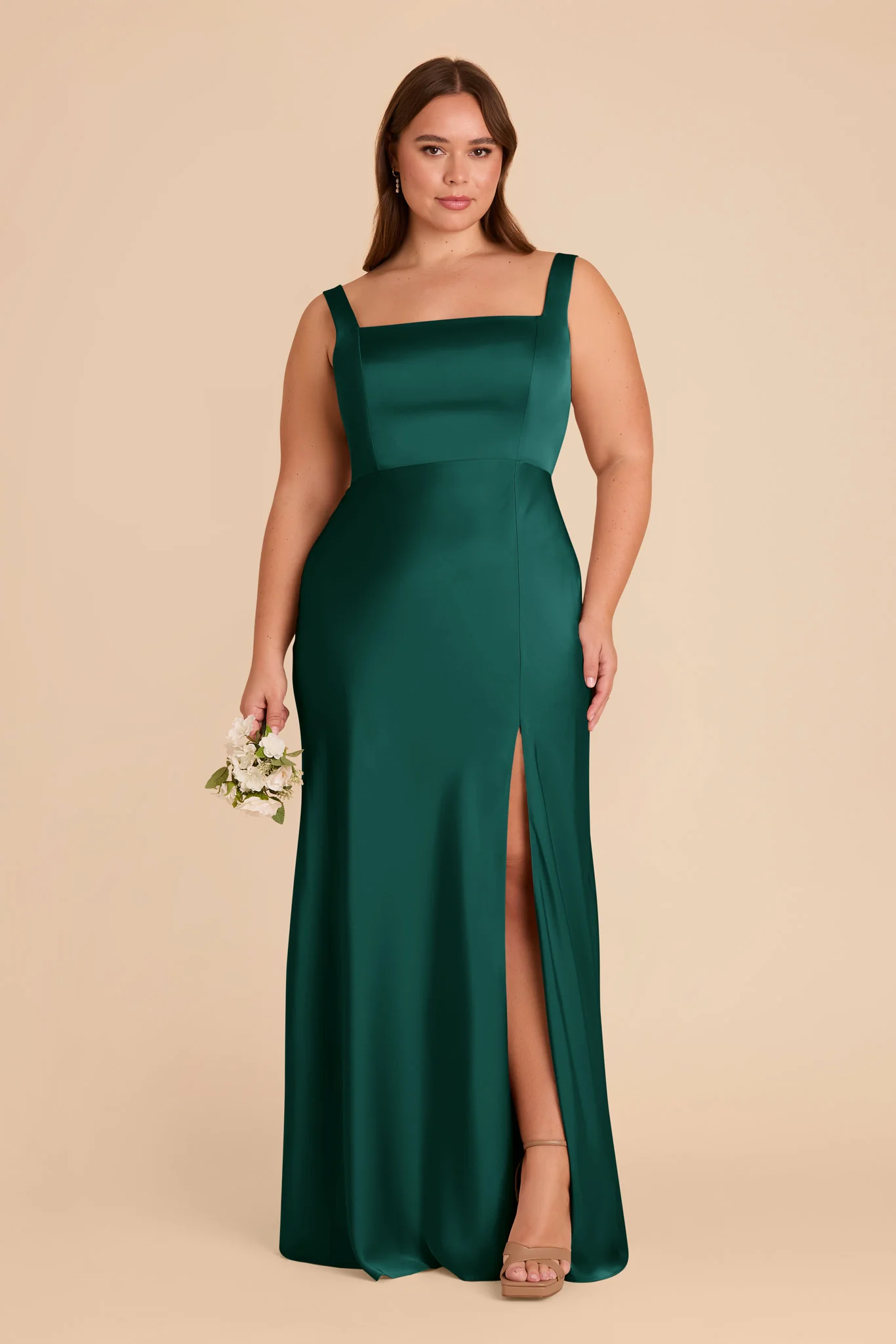 Alex Matte Satin Dress - Emerald - Image 7