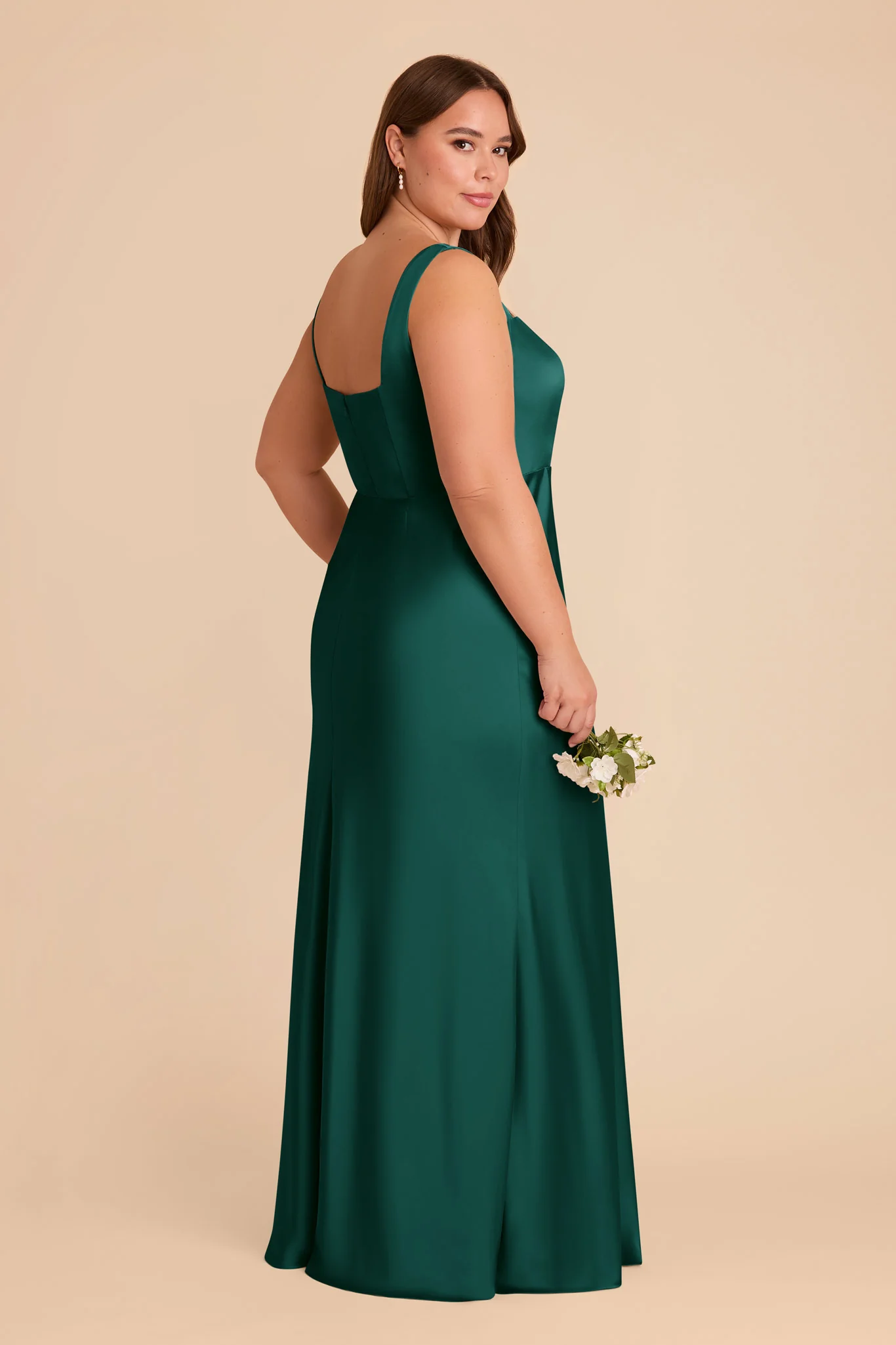 Alex Matte Satin Dress - Emerald - Image 9