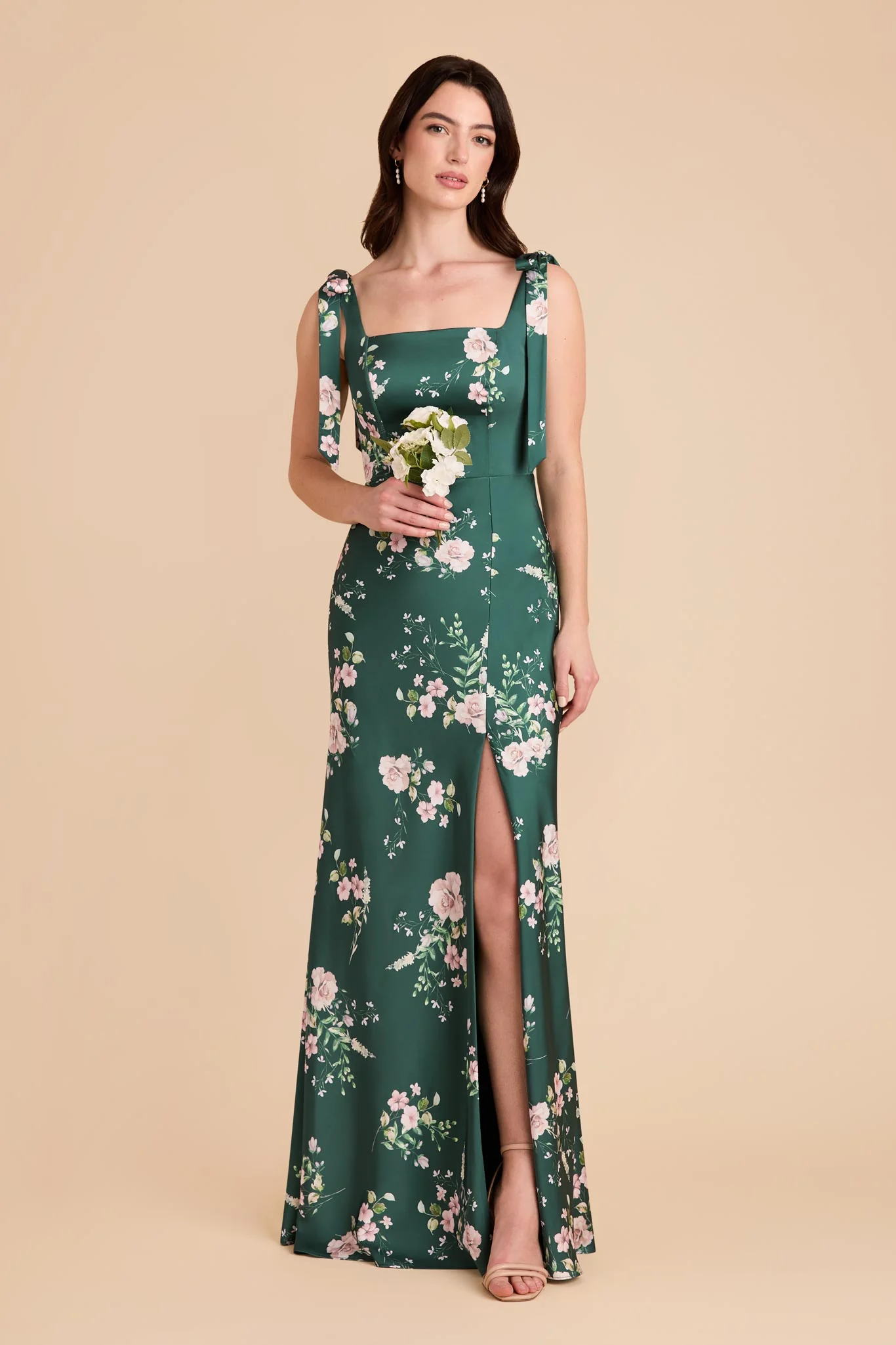 Alex Matte Satin Dress - Emerald Garden Party - Image 3