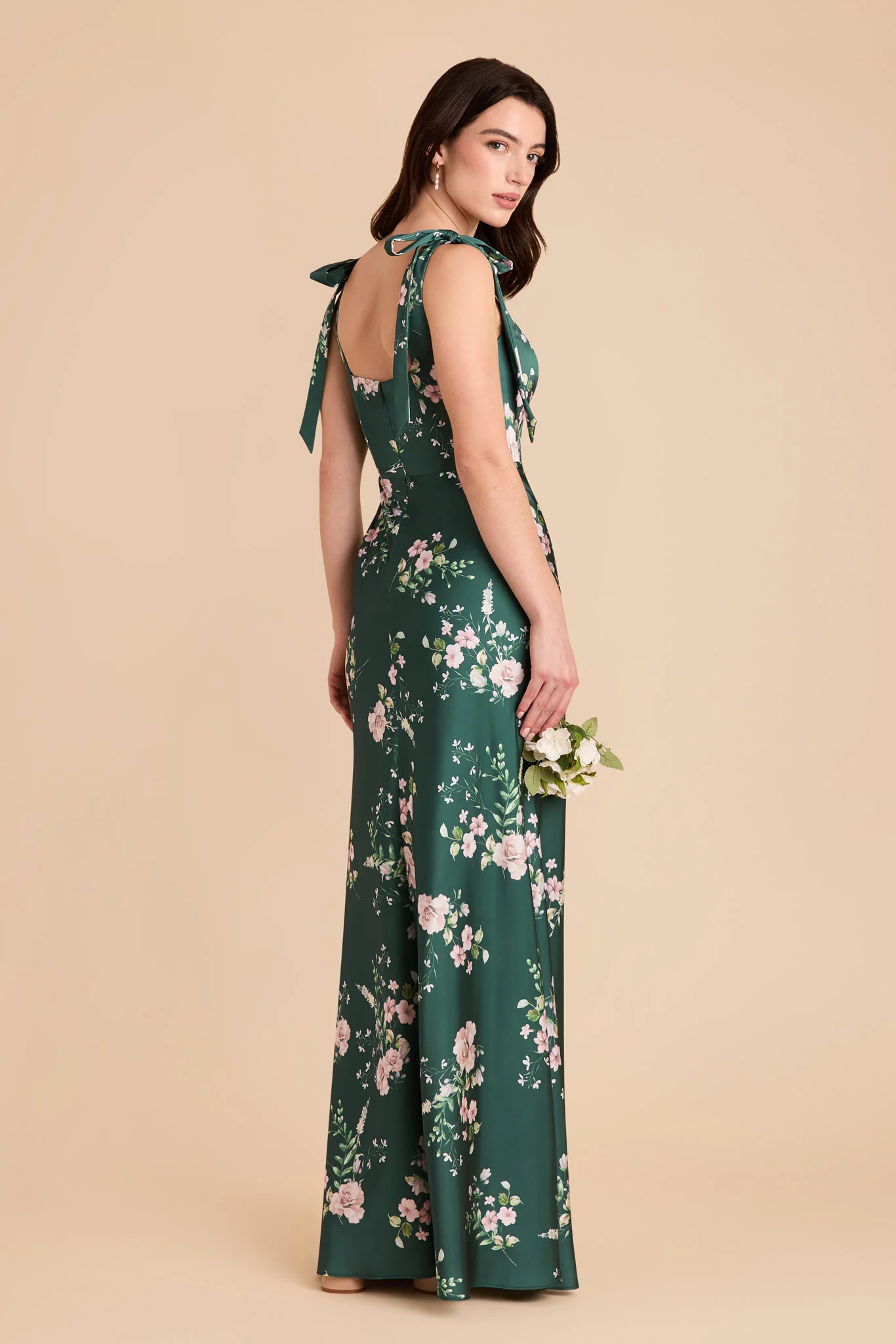 Alex Matte Satin Dress - Emerald Garden Party - Image 4