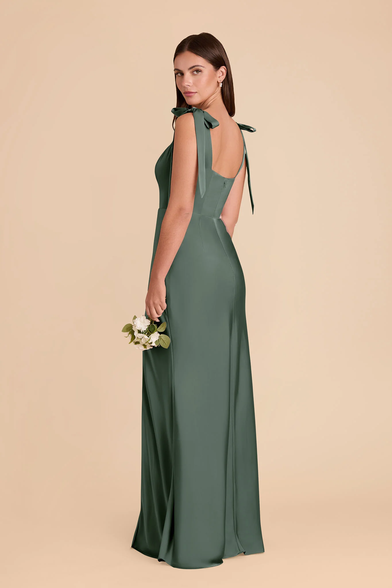Alex Matte Satin Dress - Eucalyptus - Image 4